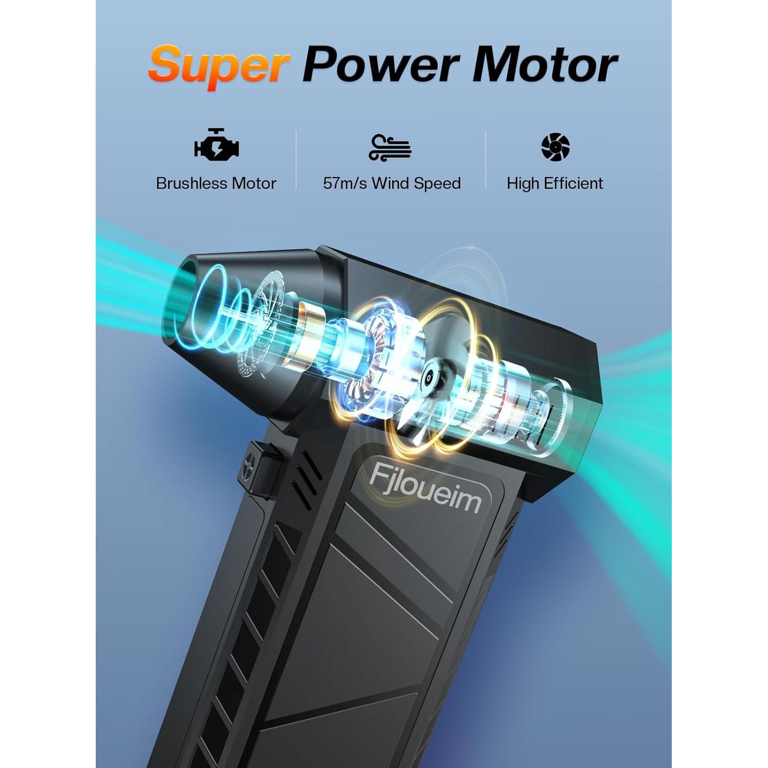 Soplador de Aire Comprimido Fjloueim S7 4 Velocidades 130000RPM