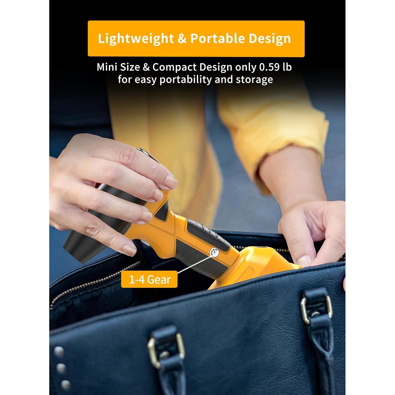 Soplador de Aire Seco Portátil Hellsehen 20V 50000 RPM