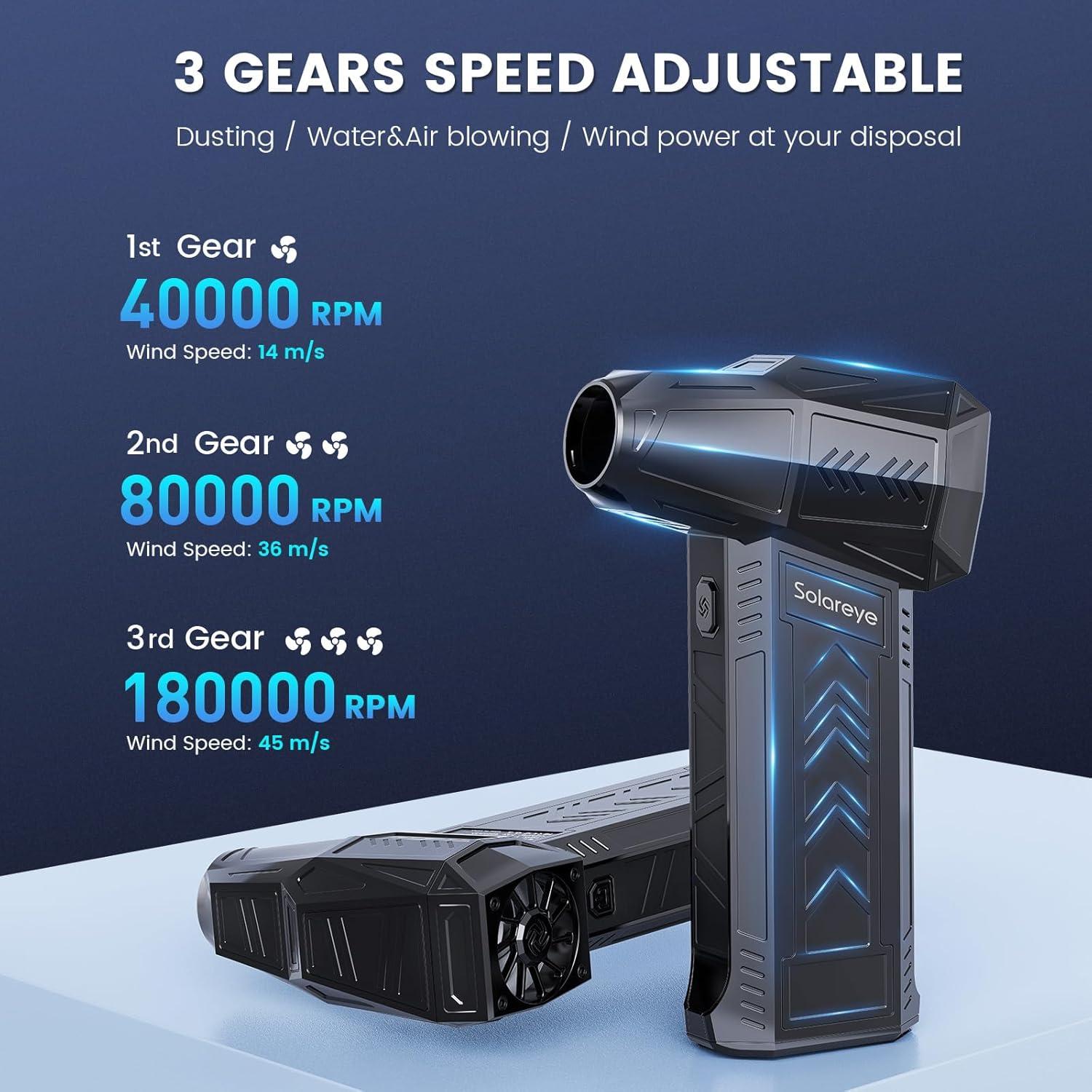 Soplador de Aire Comprimido Solareye X13-US 180000 RPM 3 Velocidades