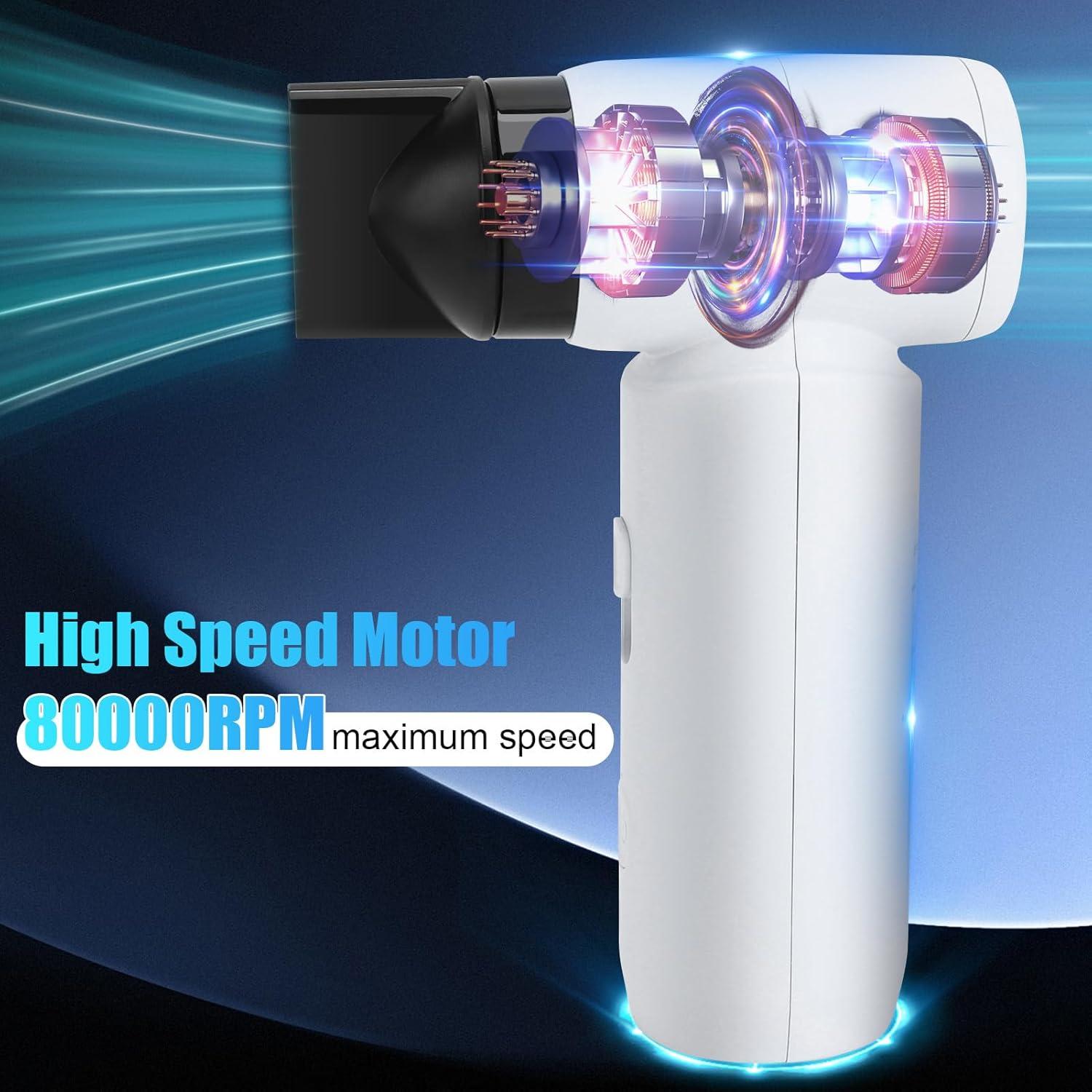 Soplador de Aire Comprimido Ejoyous 80000RPM Portátil Blanco