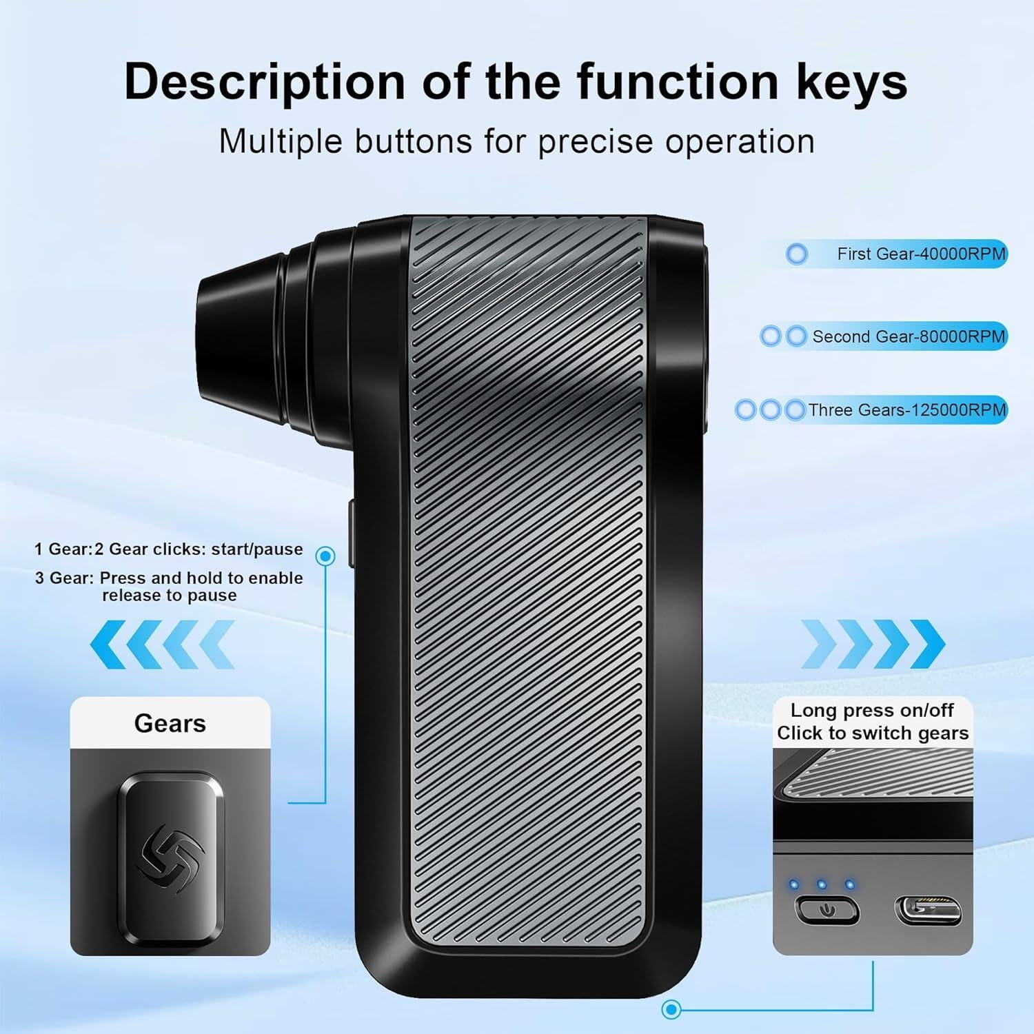 Soplador de Aire Comprimido SDFM X1 Eléctrico 125000RPM