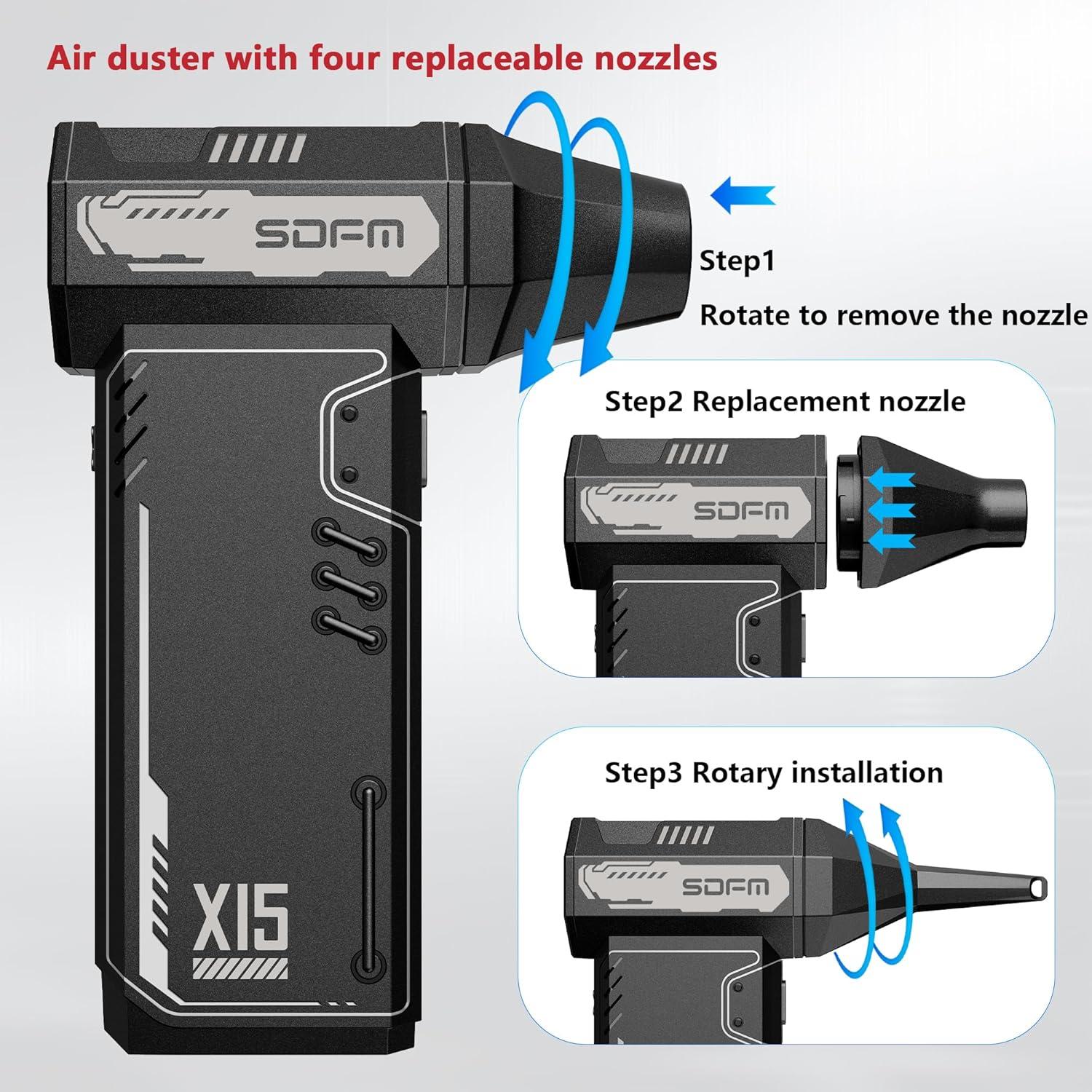 Soplador de Aire Comprimido SDFM X15 - 180,000 RPM Inalámbrico