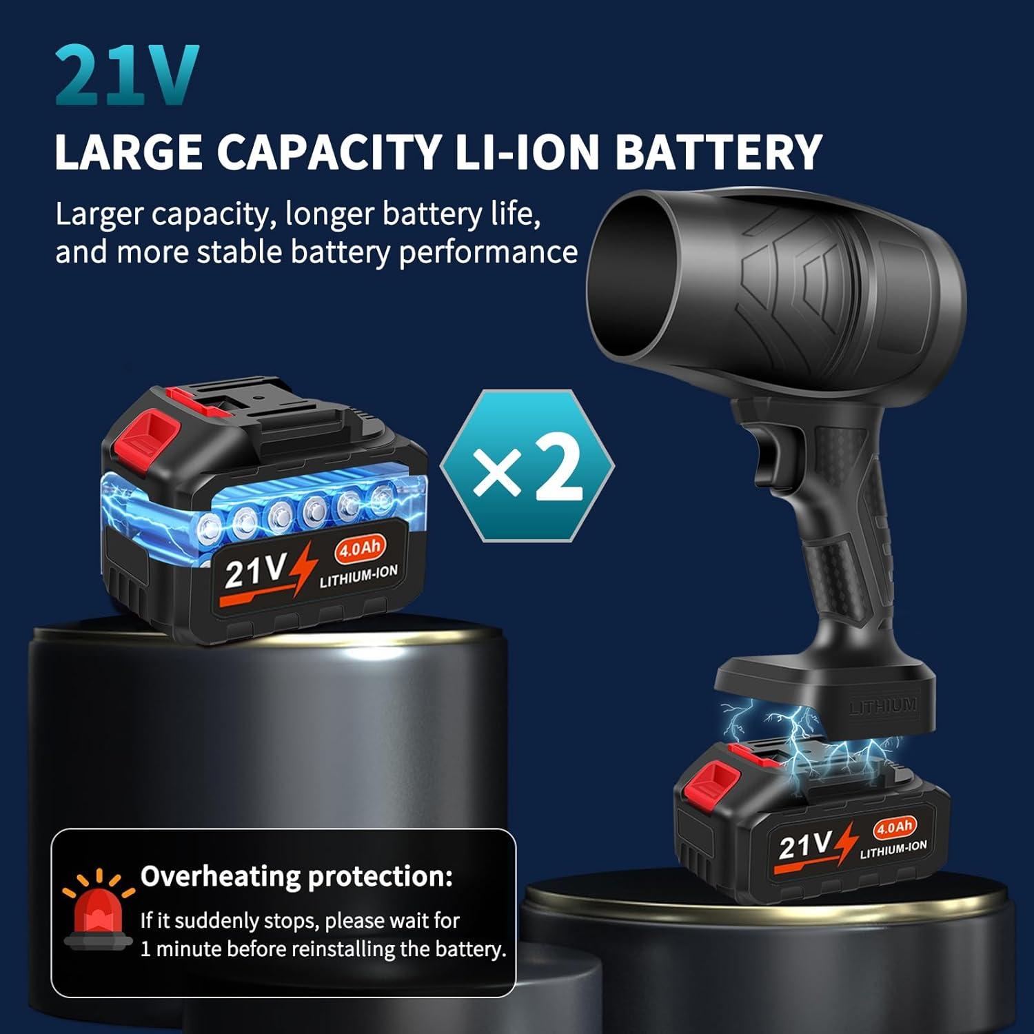 Soplador de Hojas Inalámbrico DailySee 21V Ligero y Potente