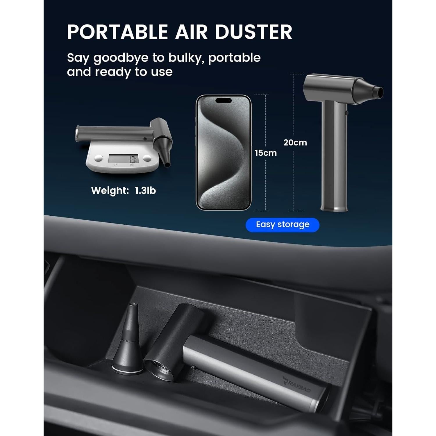 Soplador de Aire RAYBAO 4602 Eléctrico 130000 RPM Portátil