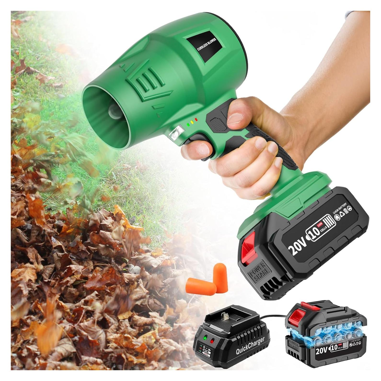 Soplador de Hojas Inalámbrico Tegatok 20V 1.5kg Turbo