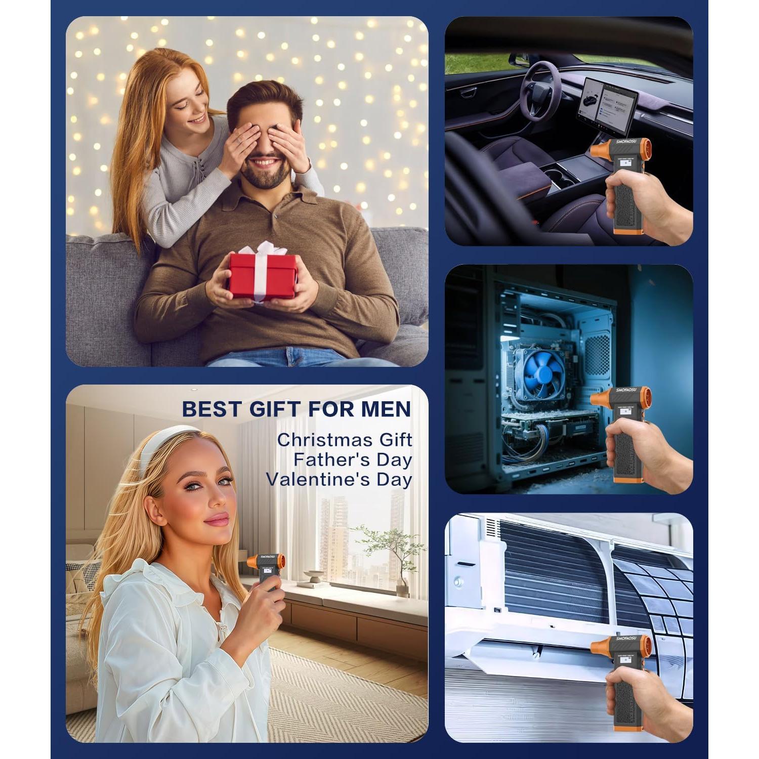 Soplador de Aire Comprimido SMOFAOSU 8000mAh 4 Velocidades