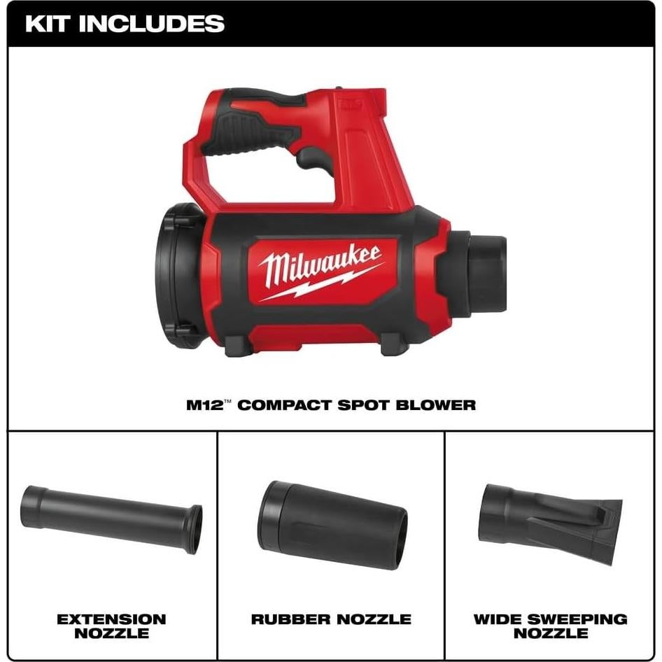 Soplador Compacto Inalámbrico Milwaukee M12 12V 0.54kg