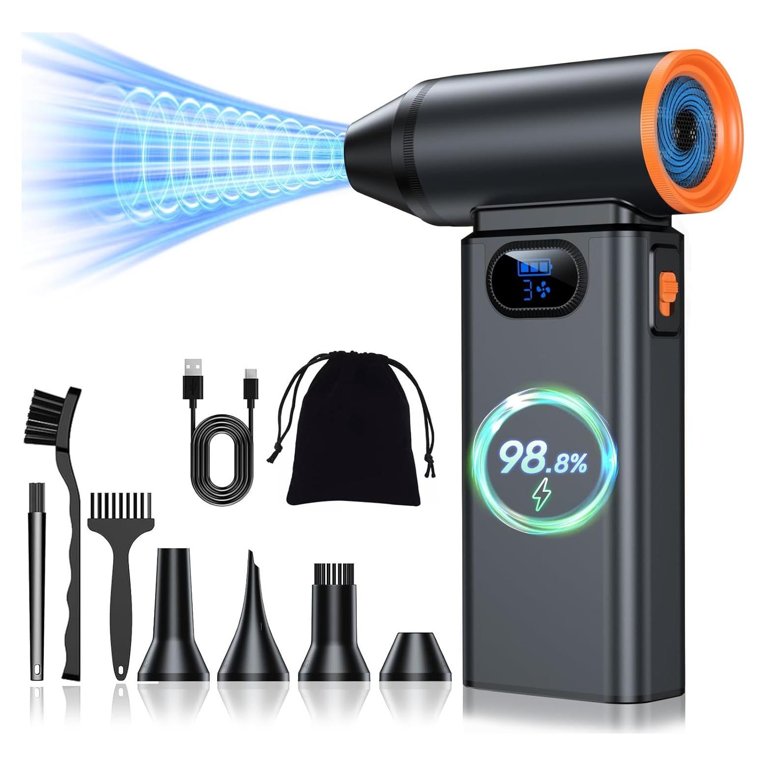 Soplador de Aire Eléctrico BAOHZ BC02, 4 Velocidades, 6000mAh