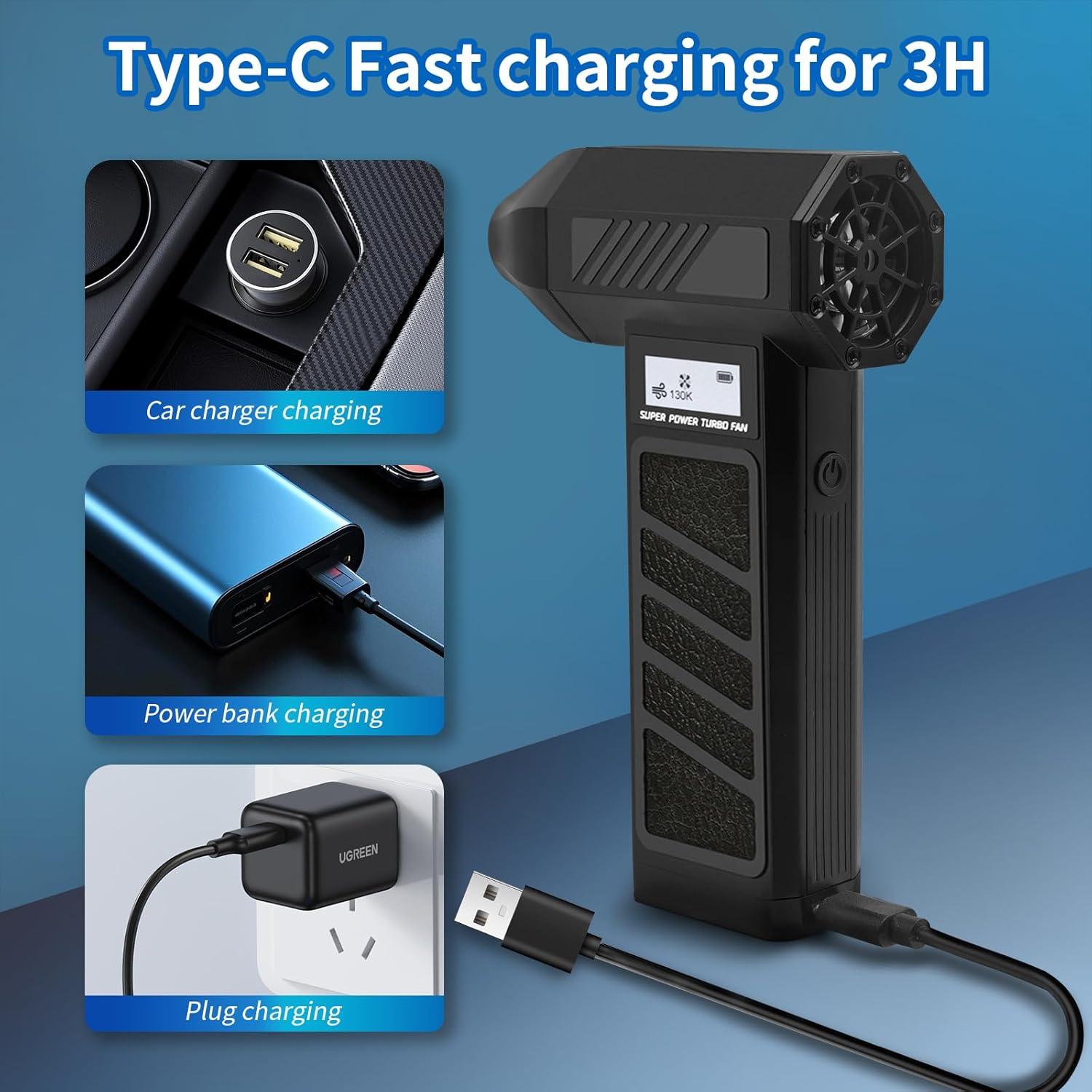 Soplador de Aire Eléctrico QINK ROLMIL 130000 RPM 4 Velocidades