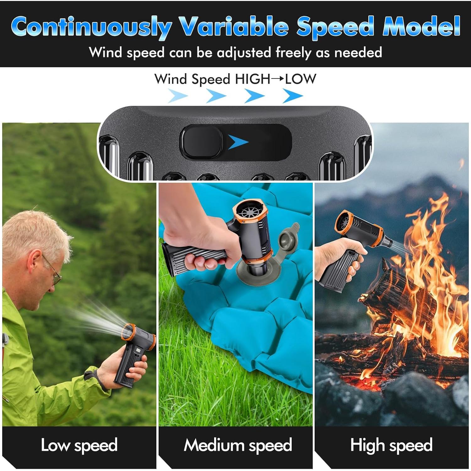 Soplador de Aire Eléctrico CAPNEW 150000 RPM Turbo 8000mAh