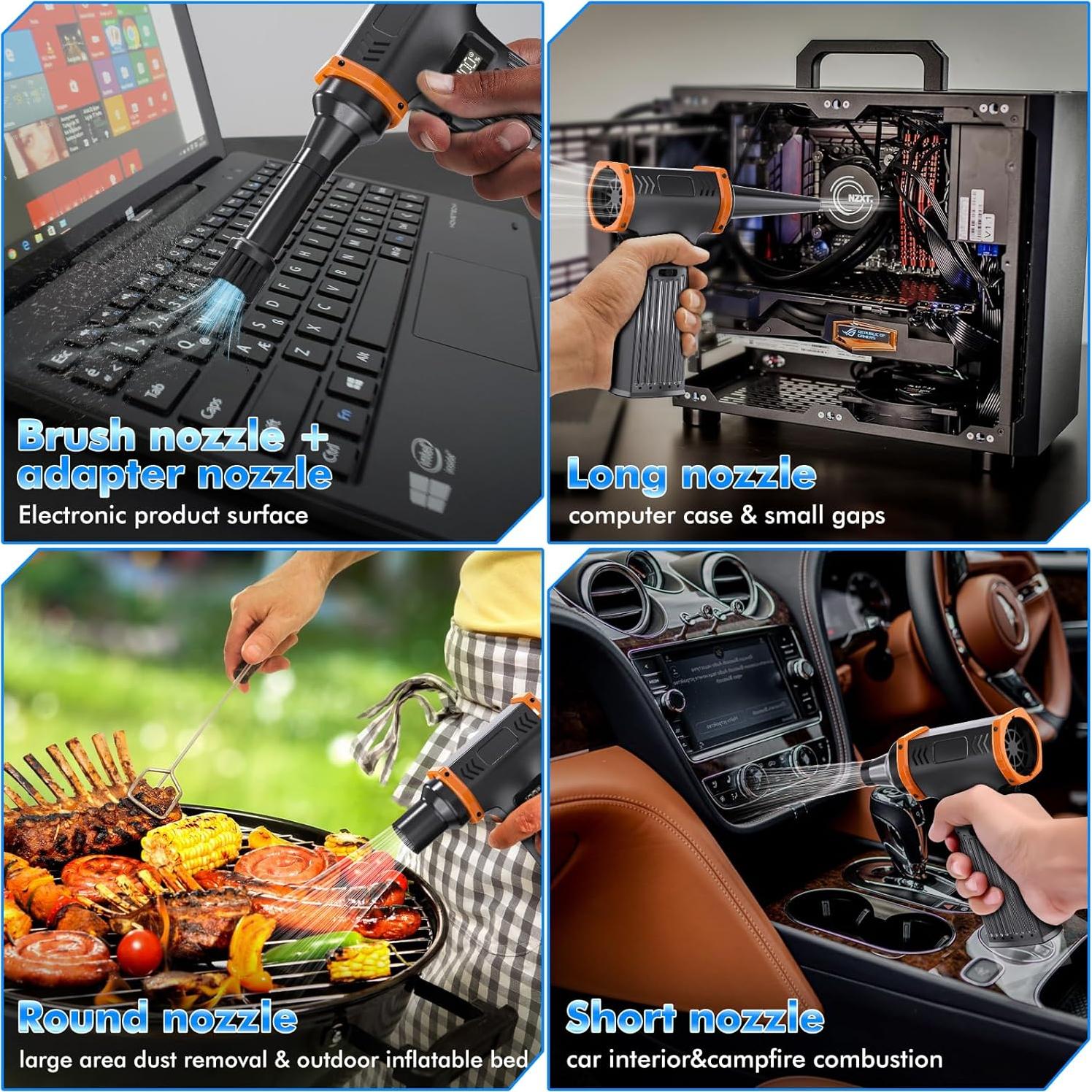 Soplador de Aire Eléctrico CAPNEW 150000 RPM Turbo 8000mAh