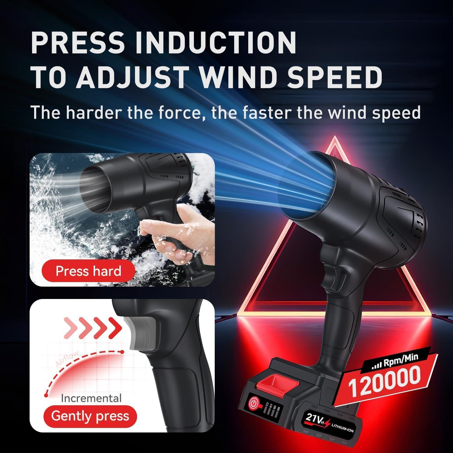 Soplador de Hojas Inalámbrico HCRTGAY BFJ-1550 21V 20000RPM