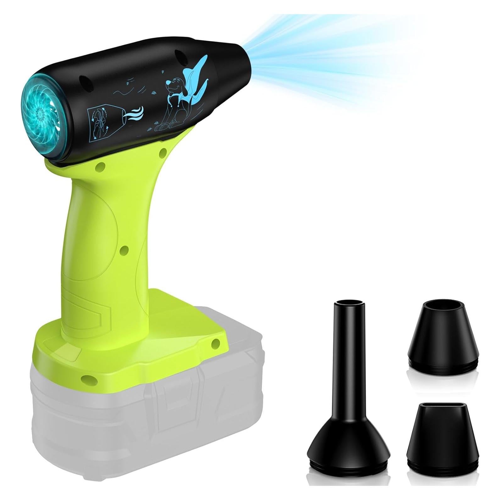 Mini Jet Dry Blower Fan for Ryobi 18V Battery,130000RPM Electric Air Duster,Rechargeable Cordless Jet Fan Blower for PC, Car and Outing Jobsite (Battery Not Included)