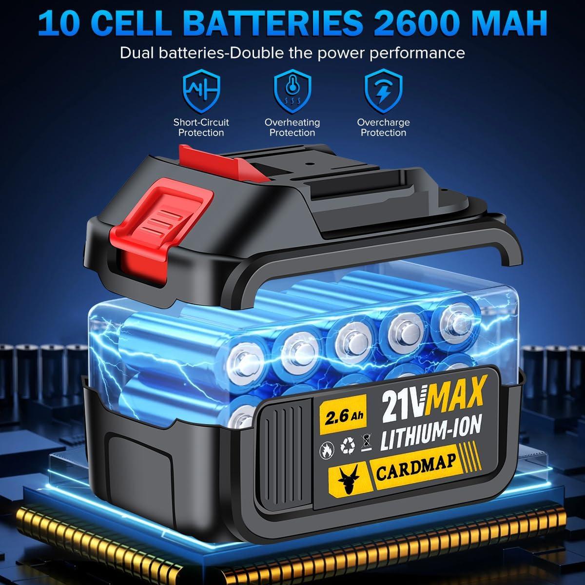 Soplador de Hojas Eléctrico Inalámbrico Cardmap DDCYJ-7 21V