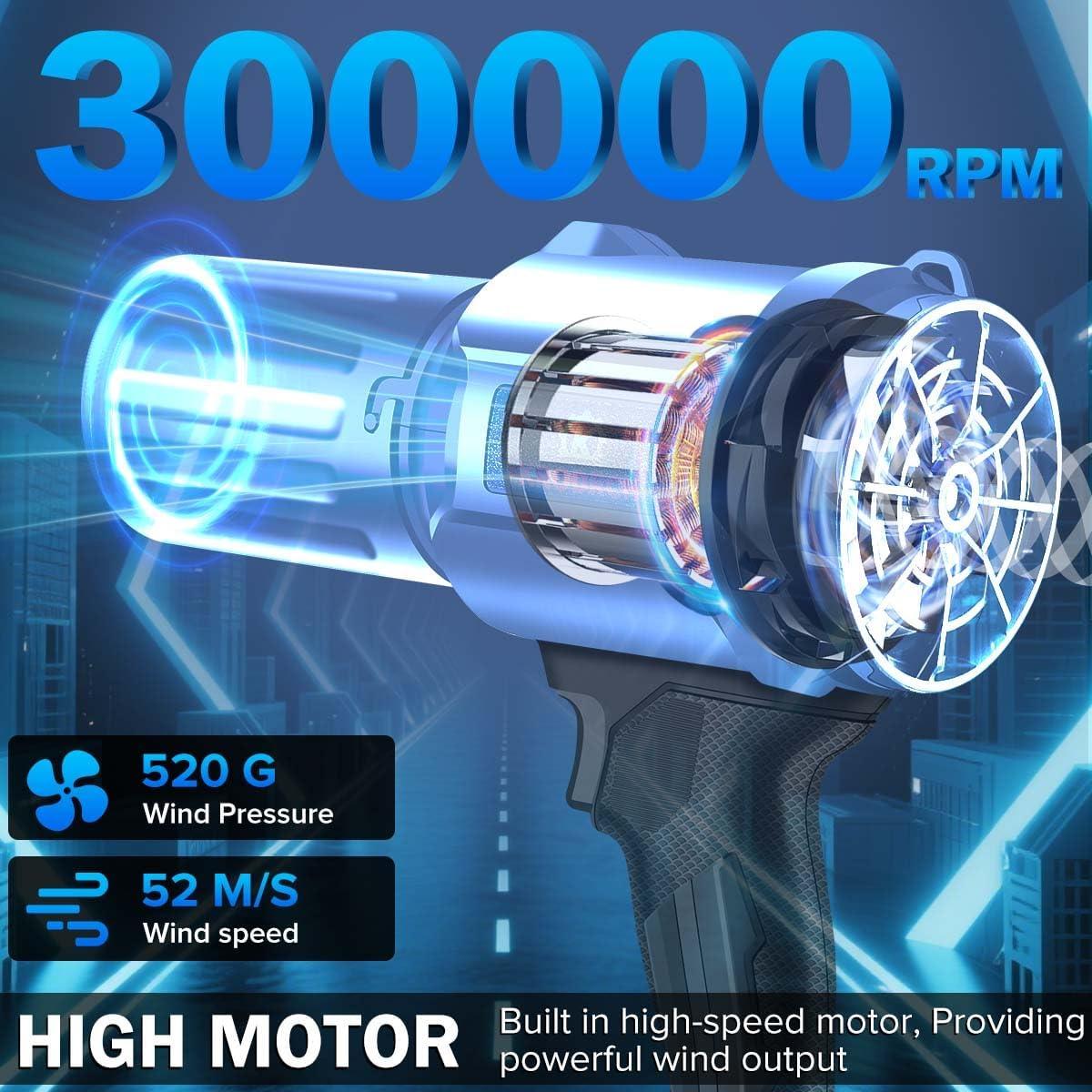 Soplador de Hojas Inalámbrico Krodrch 21V 3000mAh 300000RPM