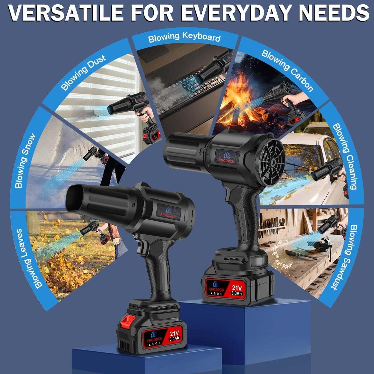 Soplador de Hojas Inalámbrico Krodrch 21V 3000mAh 300000RPM