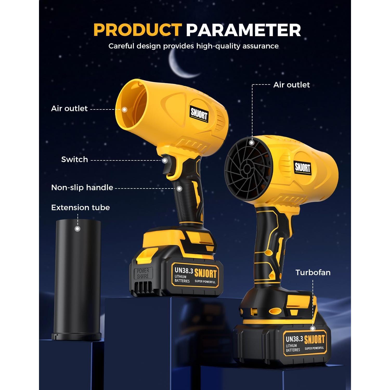 Soplador de Hojas Inalámbrico SNJORT S7MAX-11 500,000 RPM