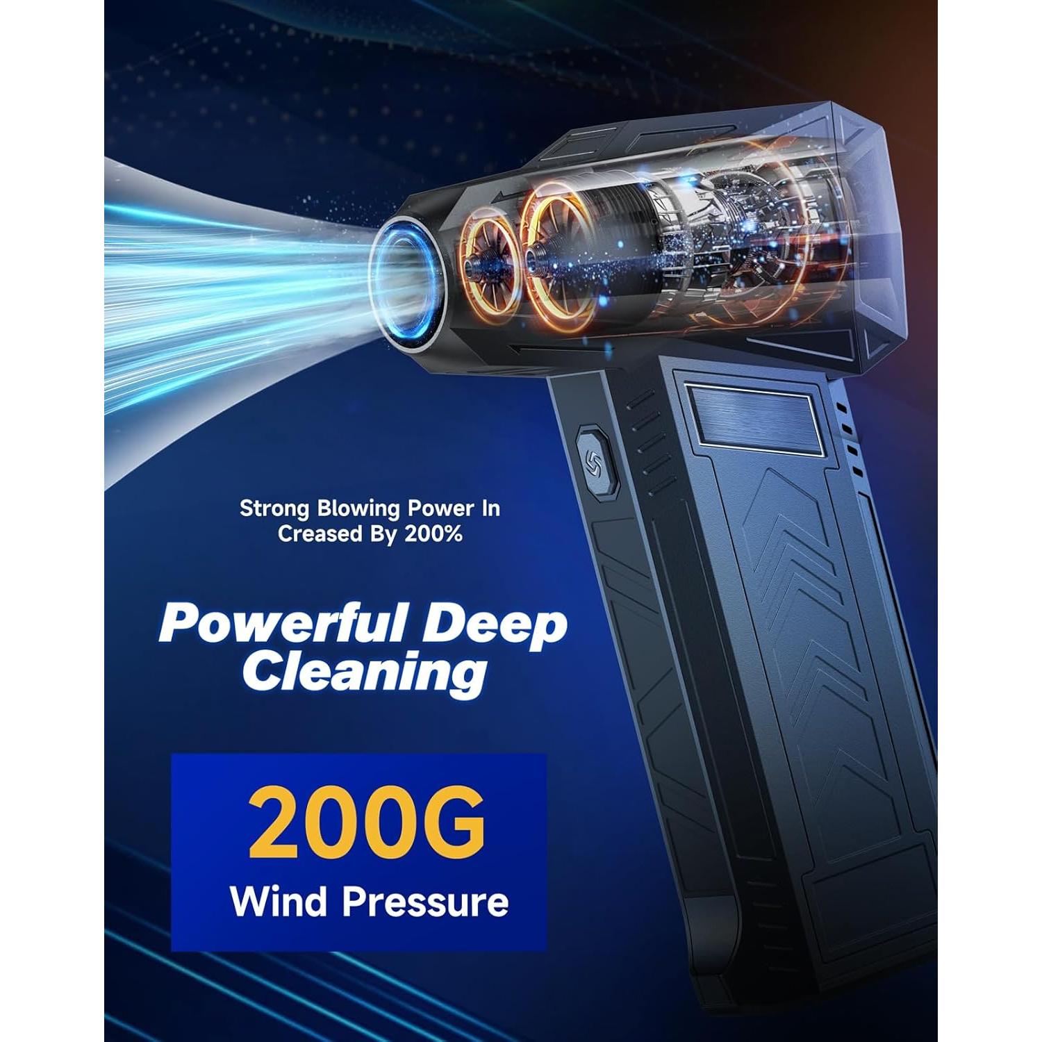 Soplador de Aire Comprimido Zezzo, 130000RPM, 3 Velocidades