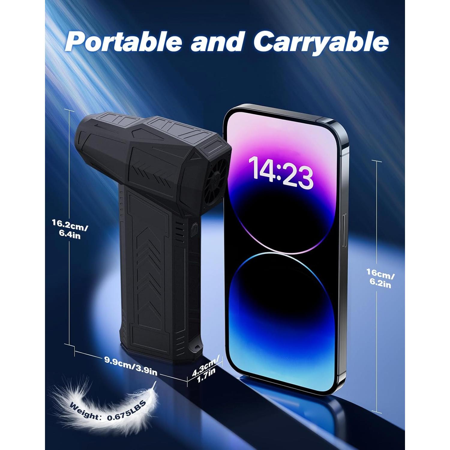 Soplador de Aire Comprimido Zezzo, 130000RPM, 3 Velocidades