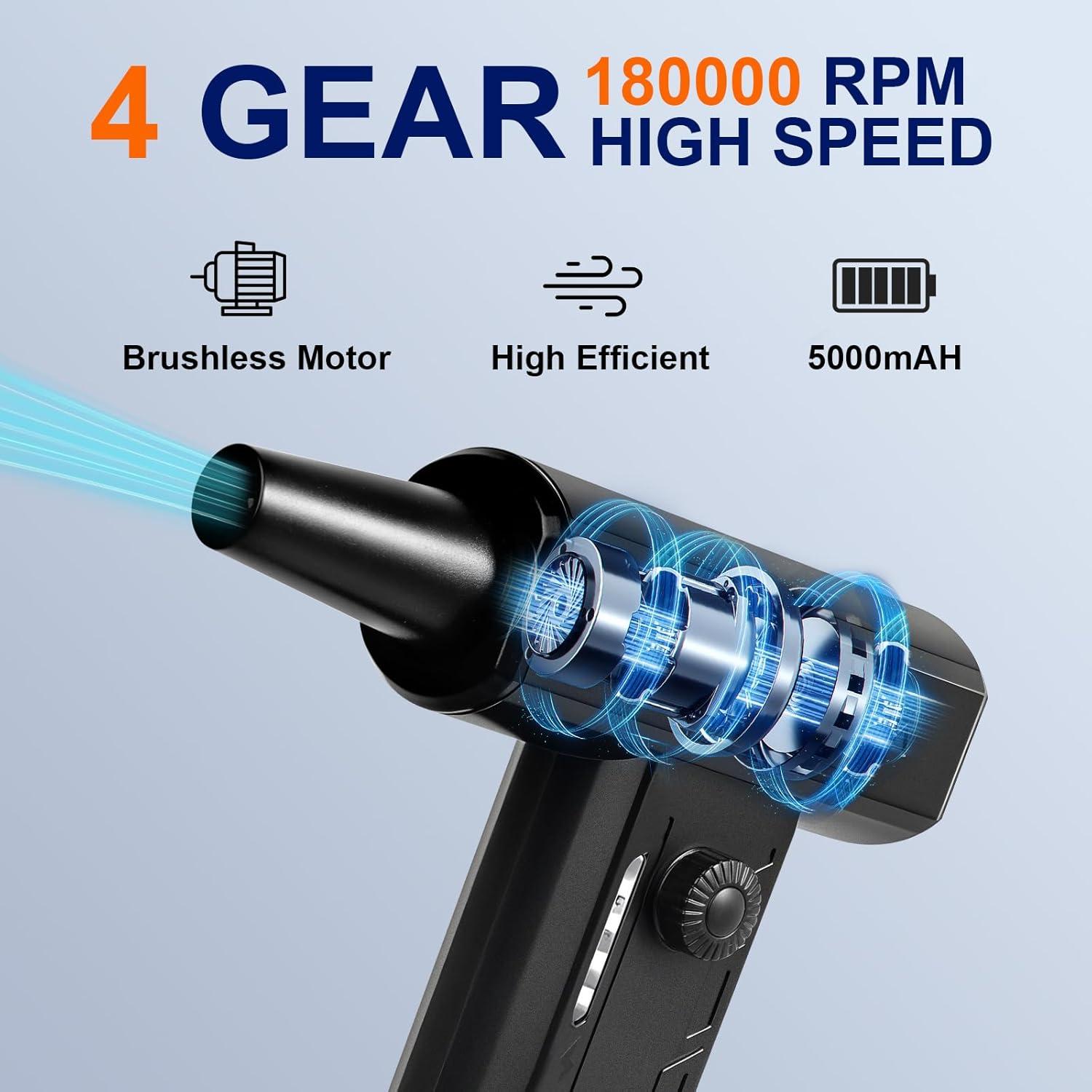 Soplador de Aire Comprimido Drankin X3 180000 RPM Recargable