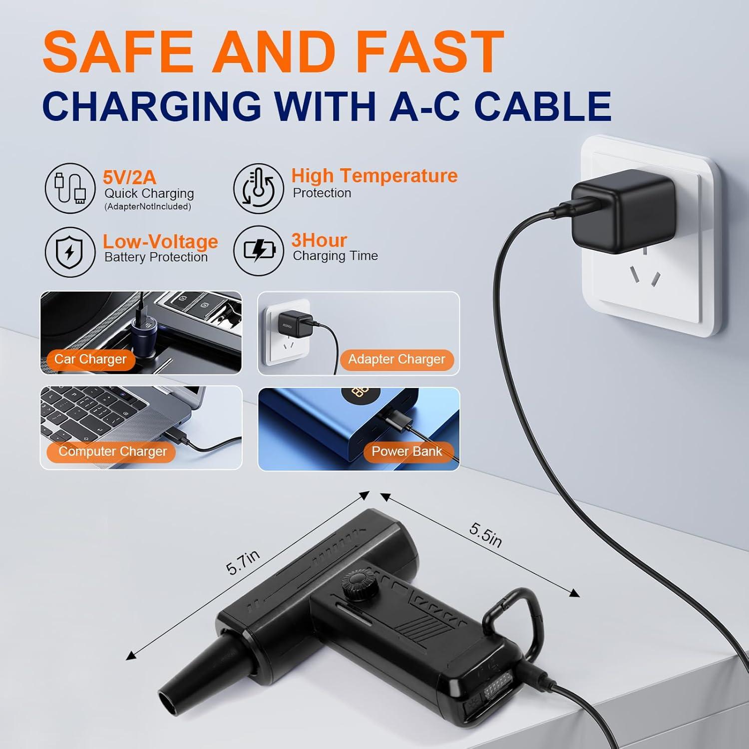 Soplador de Aire Comprimido Drankin X3 180000 RPM Recargable