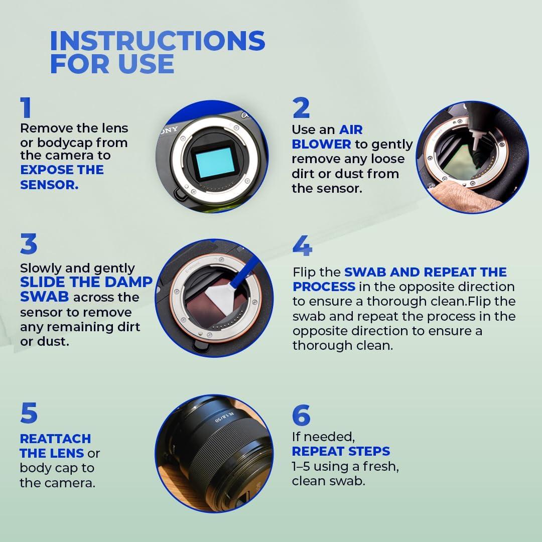 Kit de Limpieza de Sensor de Cámara Reflex 6 Piezas 24mm