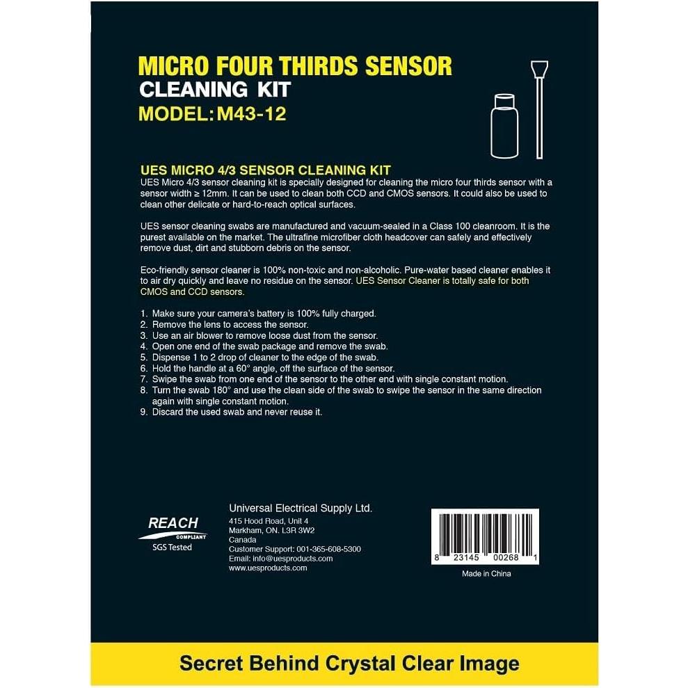 Limpiador de Sensor M43 UES 14 Bastones 12mm + 15ml Líquido