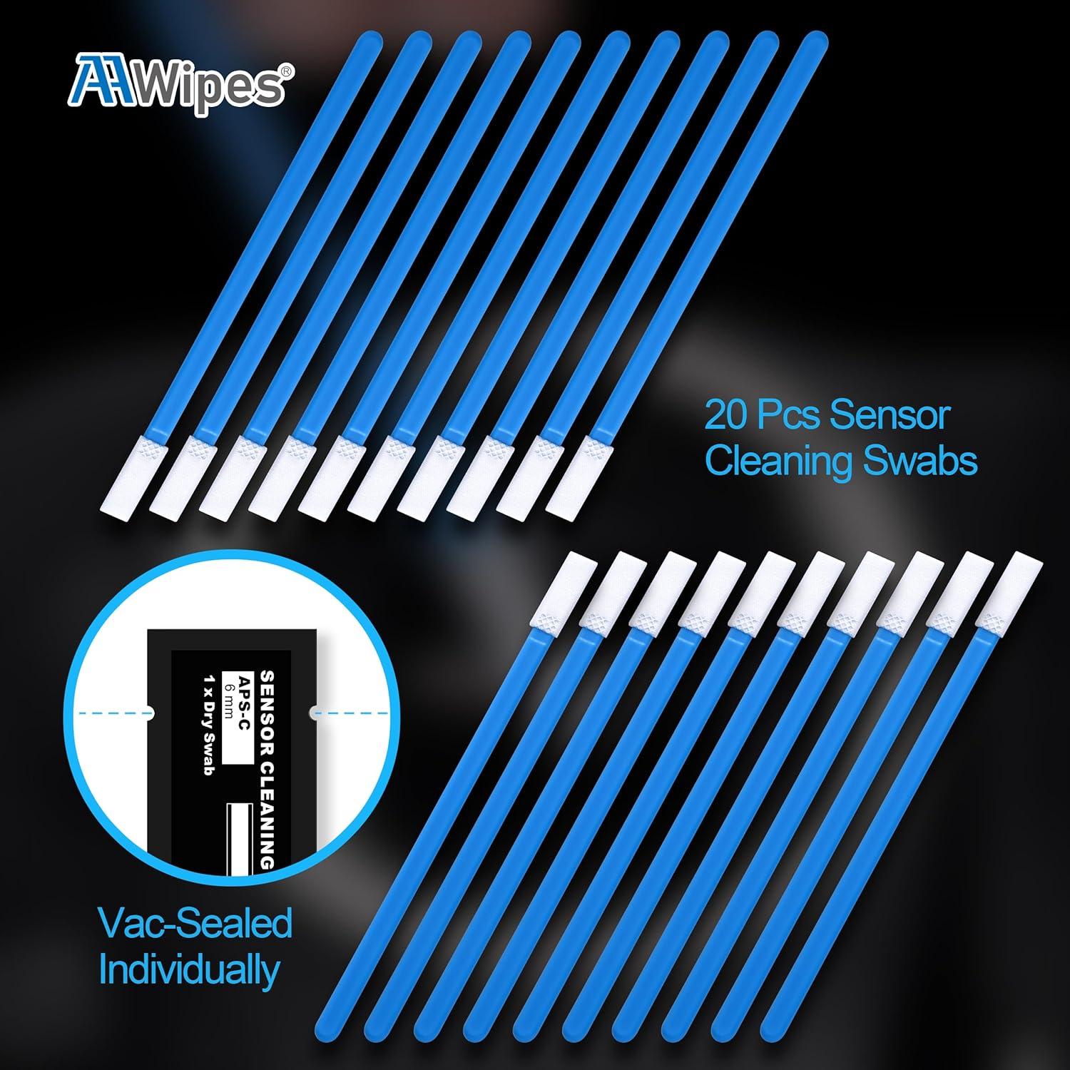 Kit de limpieza de sensor AAWipes 20 hisopos 6mm microfibra