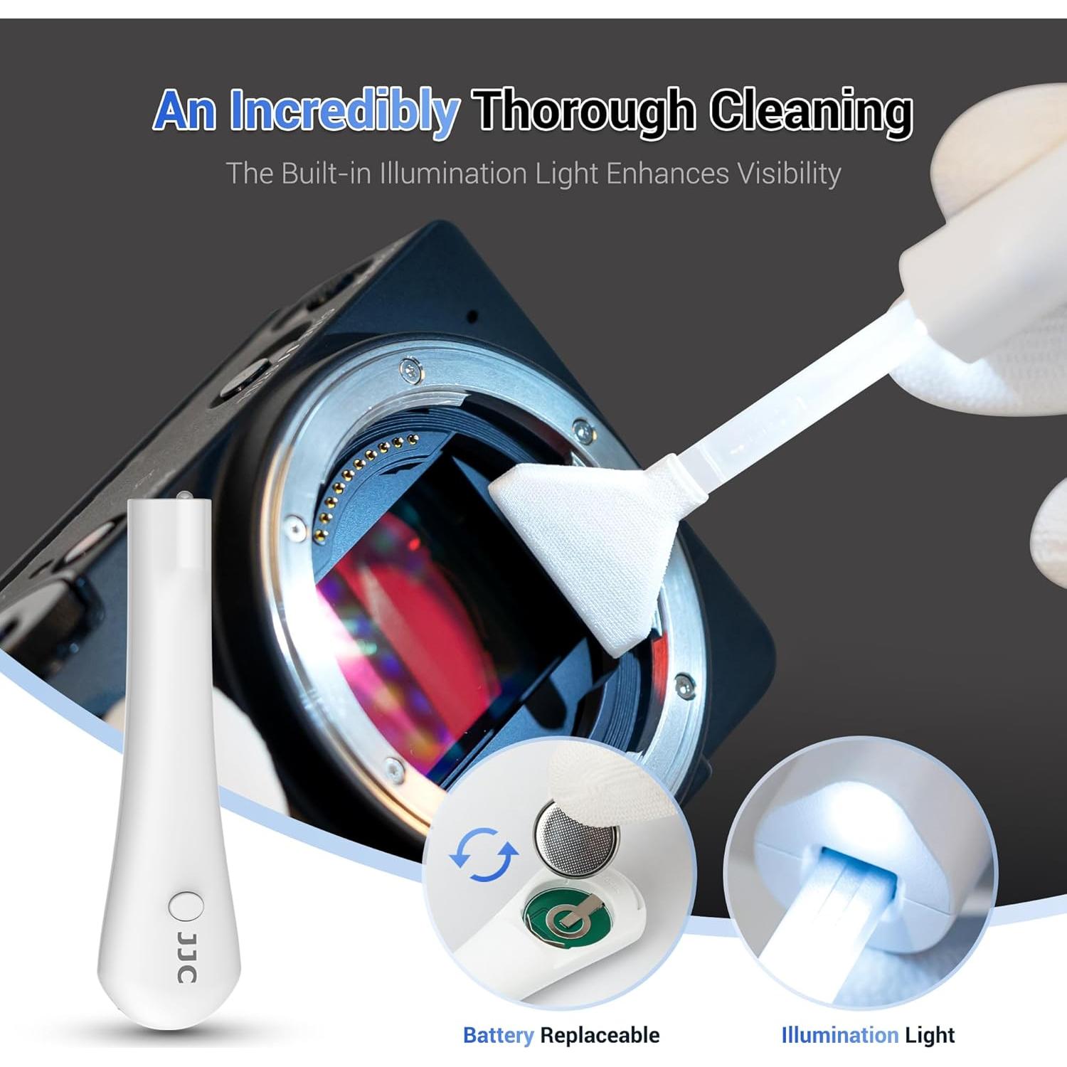 Kit de Limpieza de Sensor de Cámara Jinjiacheng con Luz y 10 Hisopos