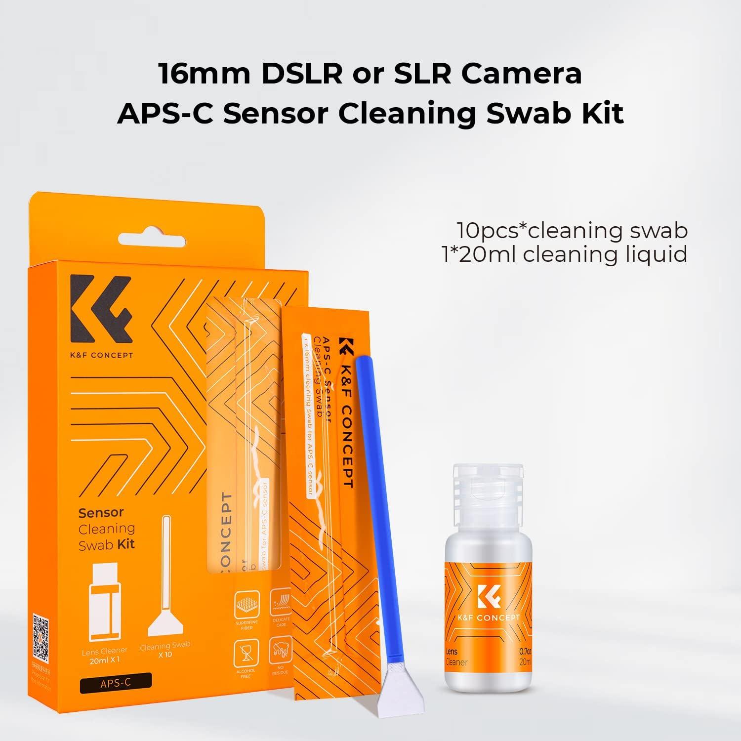 K&F Concept Kit de Limpieza de Sensor DSLR 24mm + 20ml Líquido