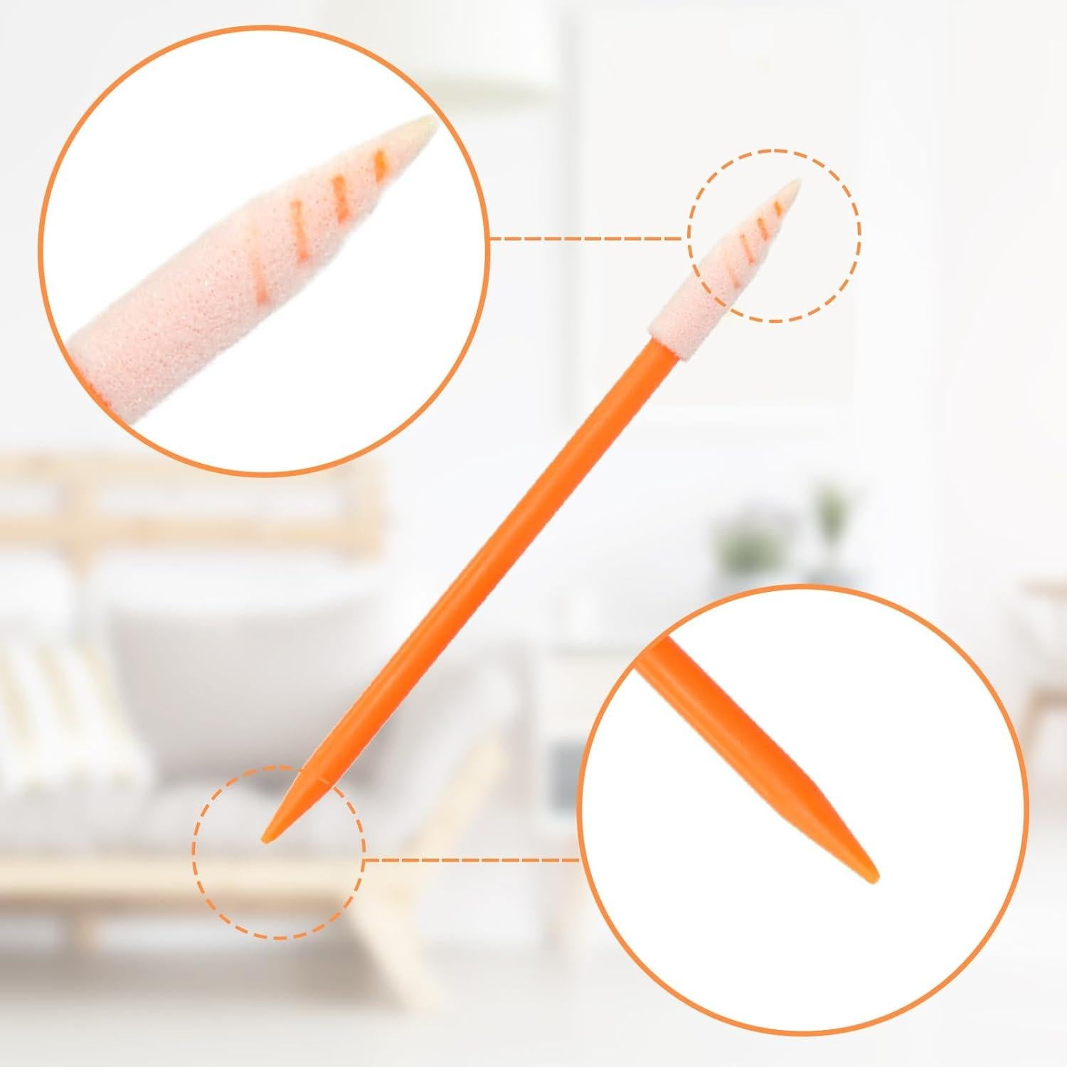 Kit de Hisopos de Limpieza Wellgler 100 Pcs Naranja Multiusos