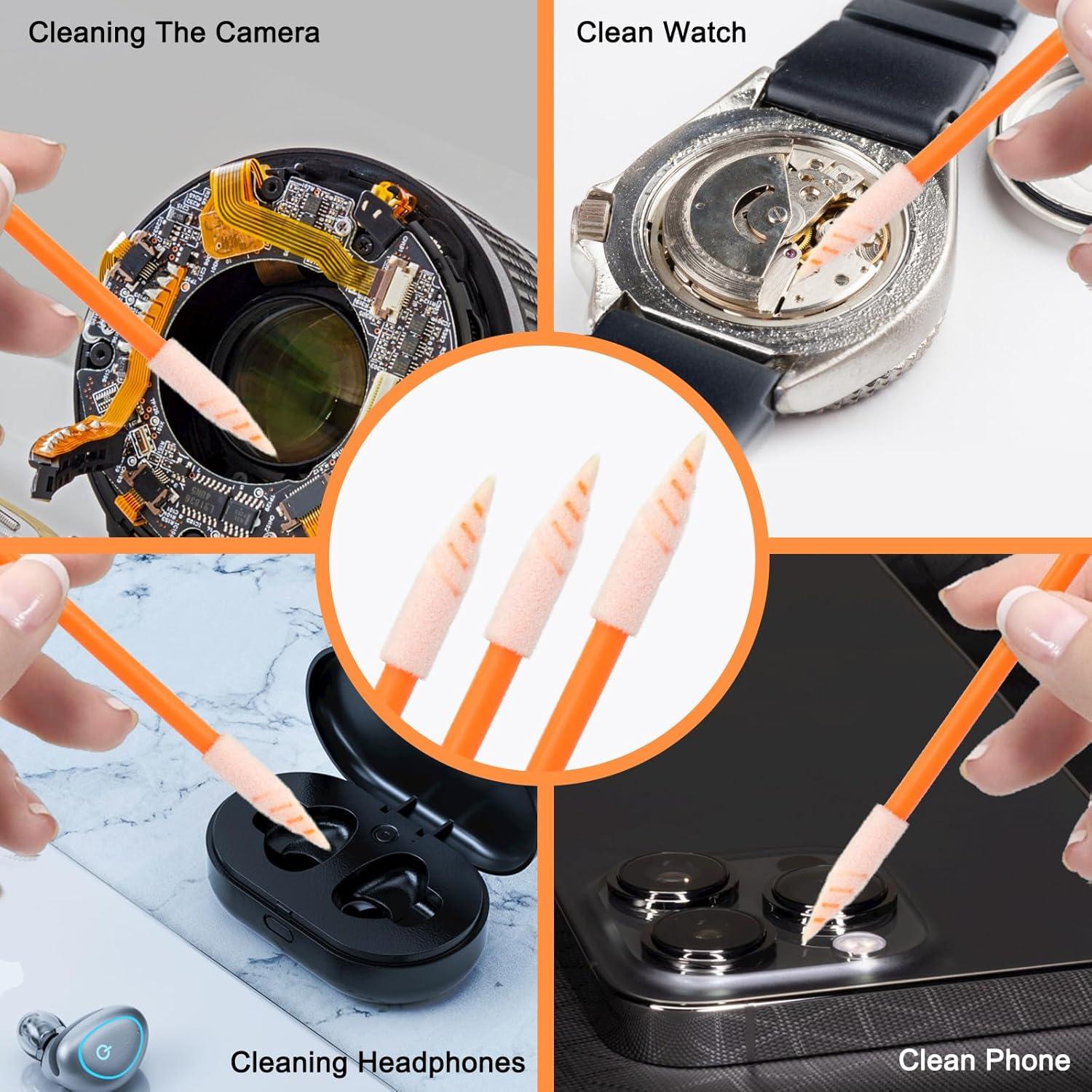 Kit de Hisopos de Limpieza Wellgler 100 Pcs Naranja Multiusos