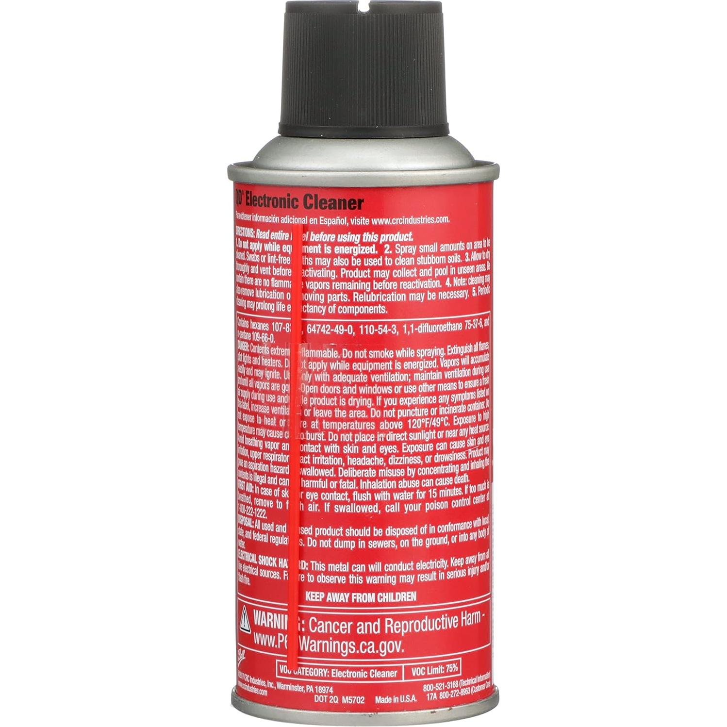 Limpiador Electrónico CRC QD 05101 - 127.57 g, Seguro para Plásticos