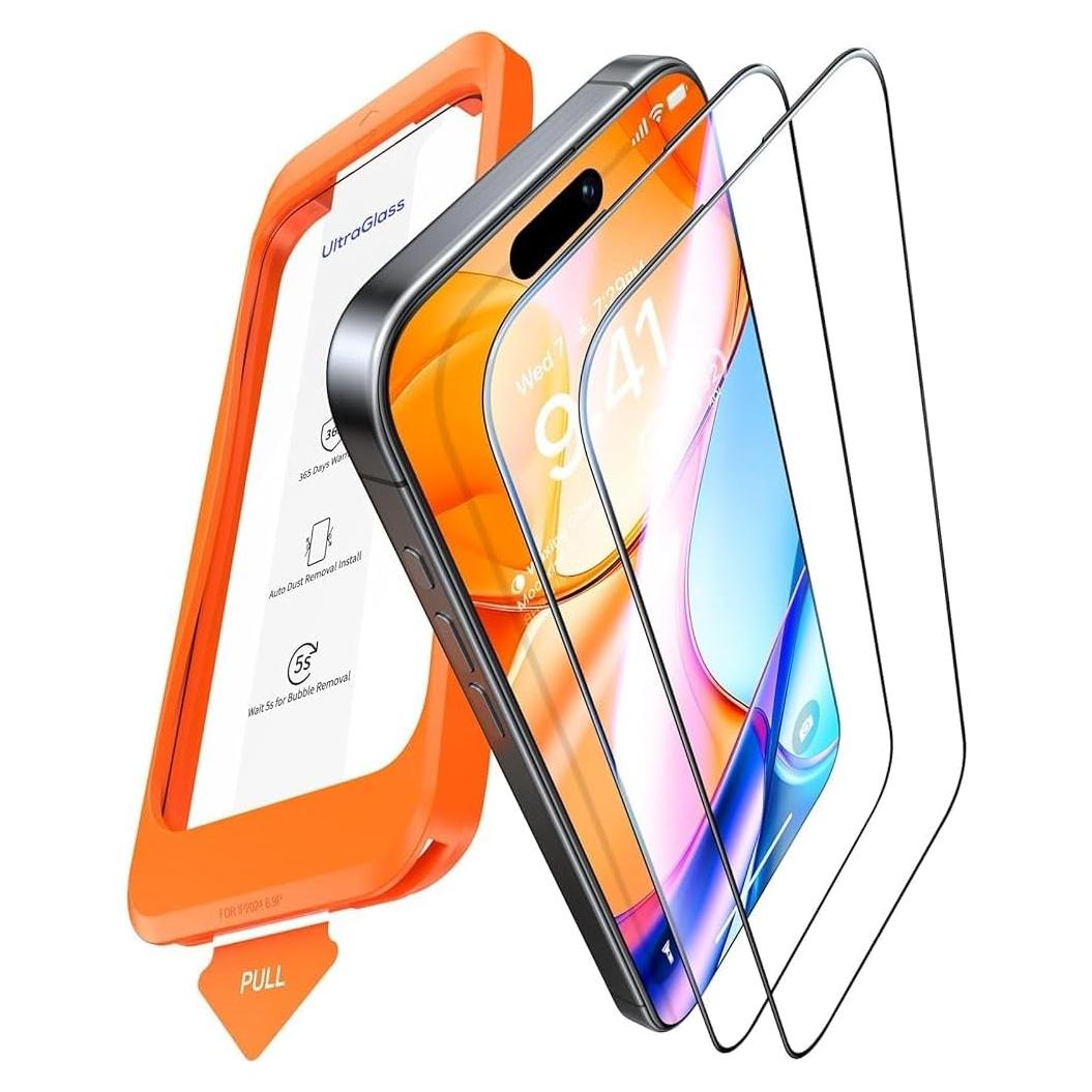 Protector de Pantalla UltraGlass 9H+ para iPhone 14 Pro - 2 Paquetes