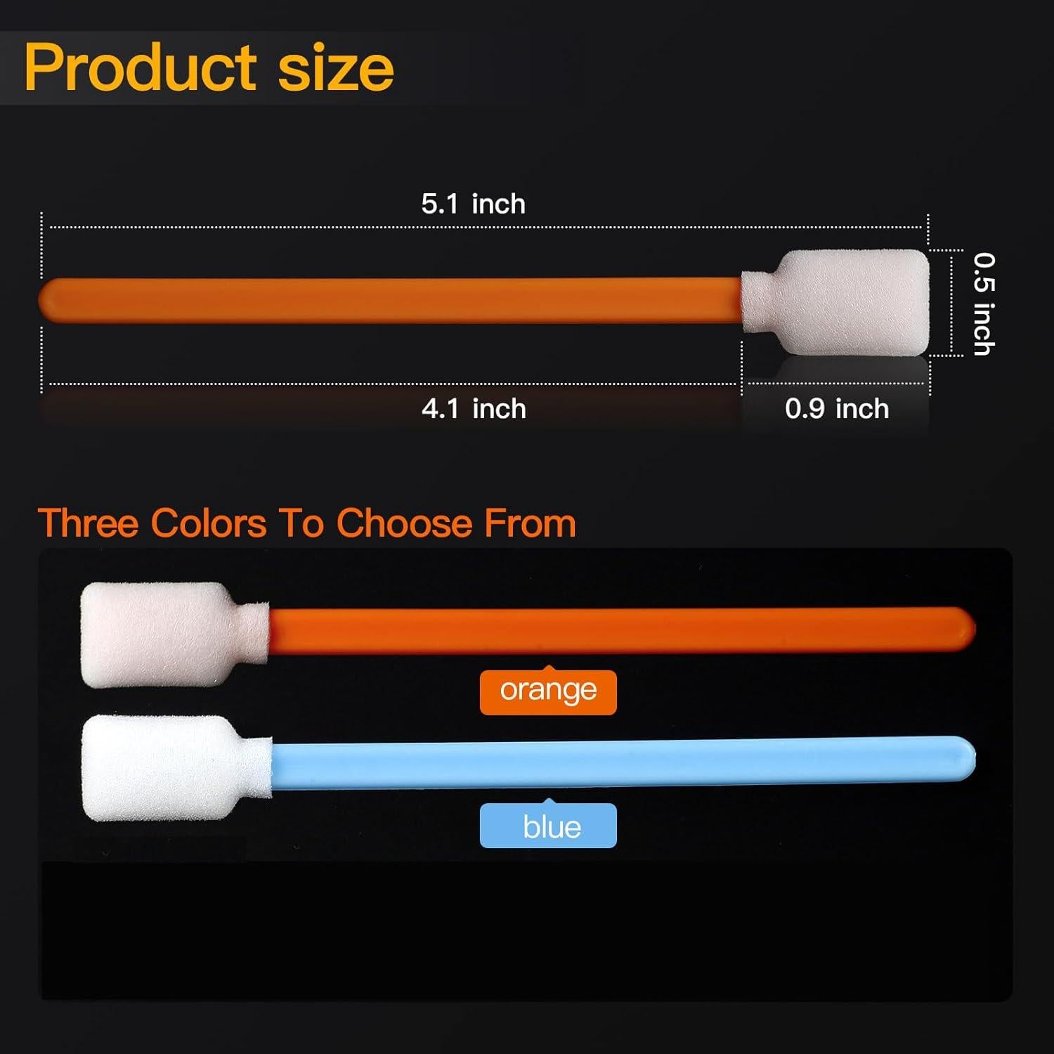 200 Bastones de Limpieza de Espuma CongGongGo 12.7cm Azul Verde