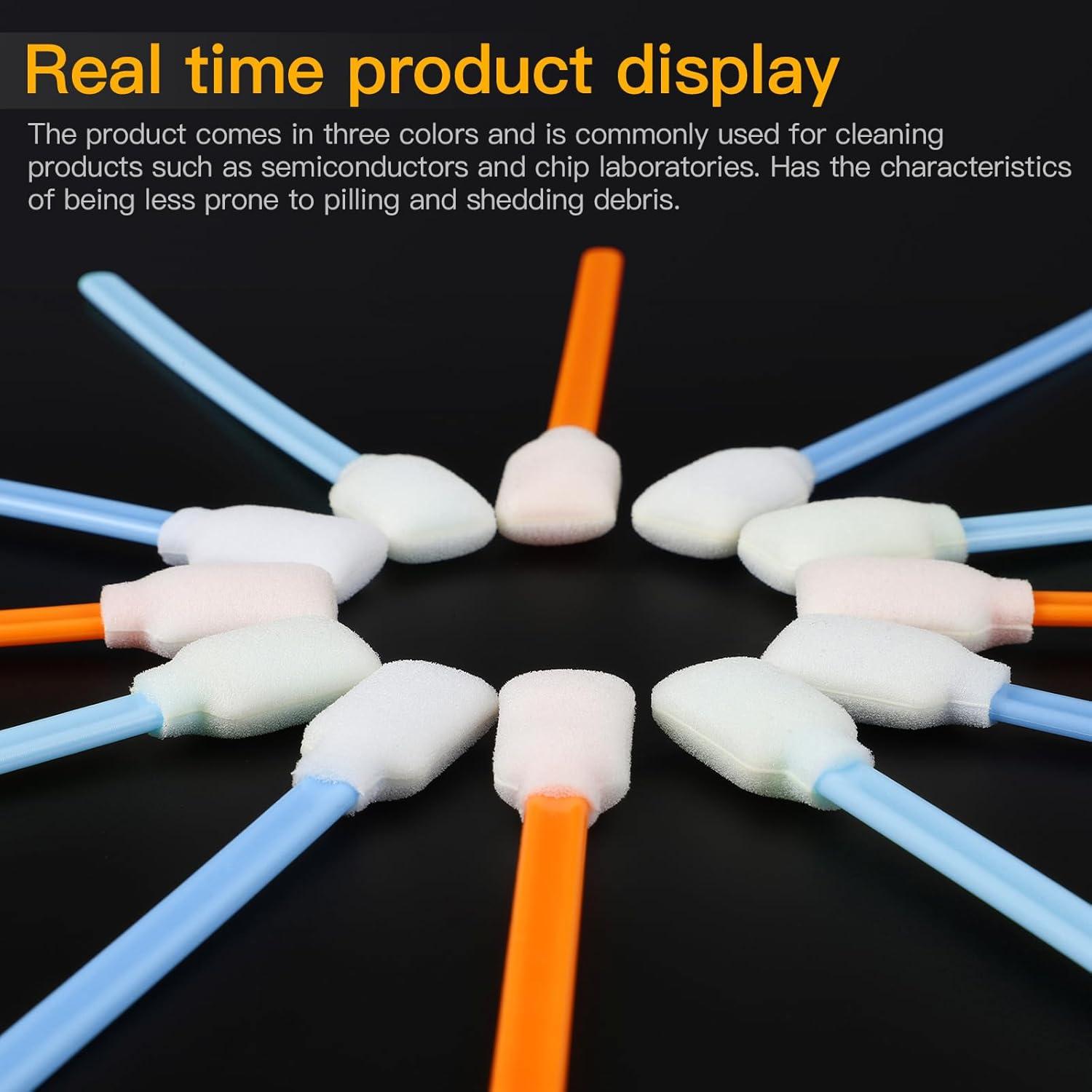 200 Bastones de Limpieza de Espuma CongGongGo 12.7cm Azul Verde