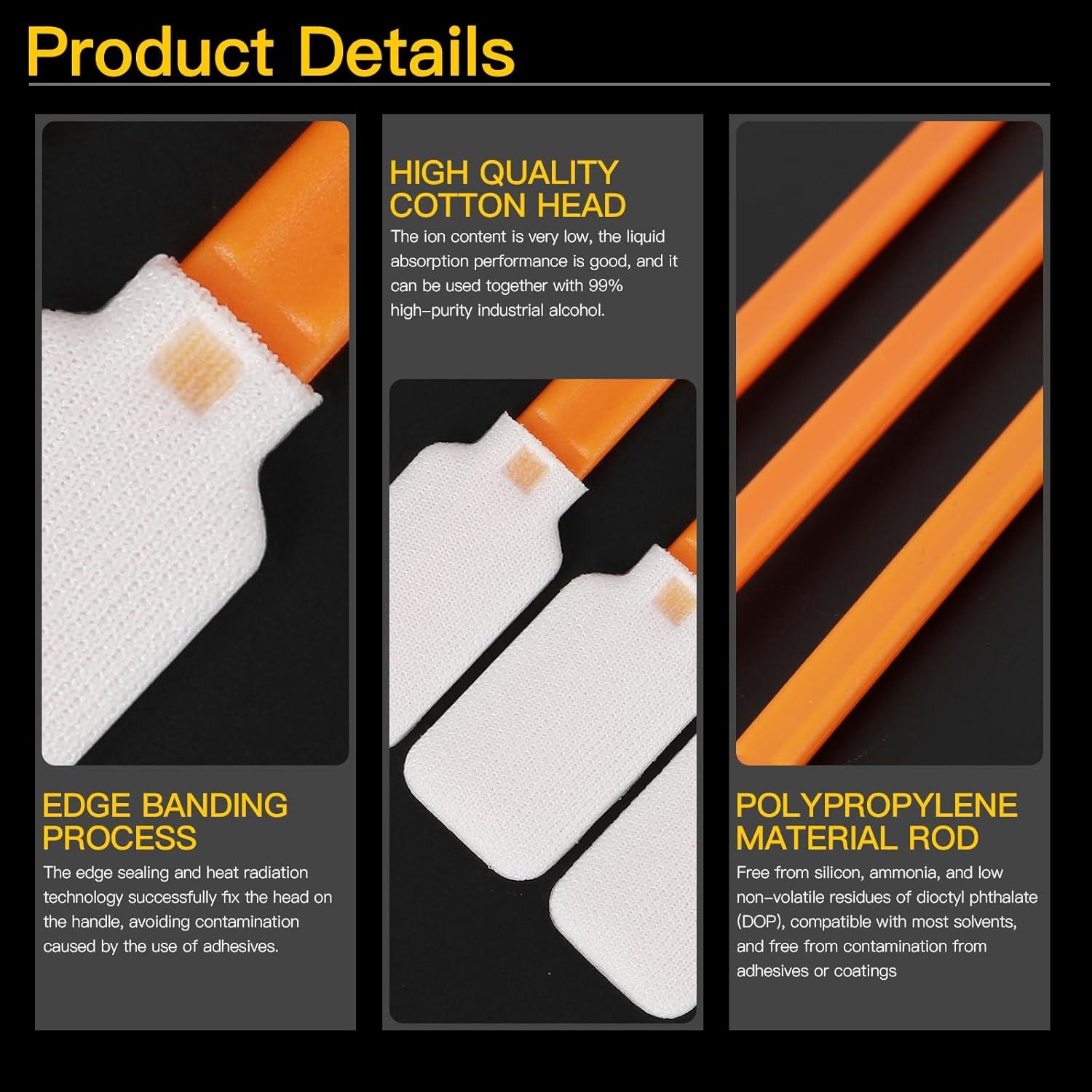 Kit de 100 Bastones de Limpieza de Microfibra Sin Pelusa