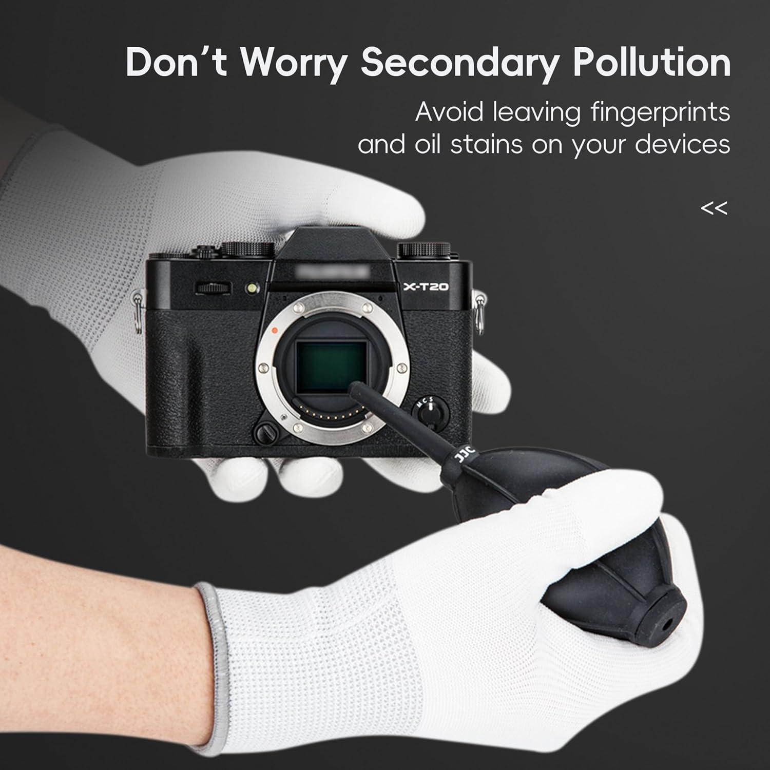 Guantes de limpieza antiestáticos JJC para cámaras - 2 pares