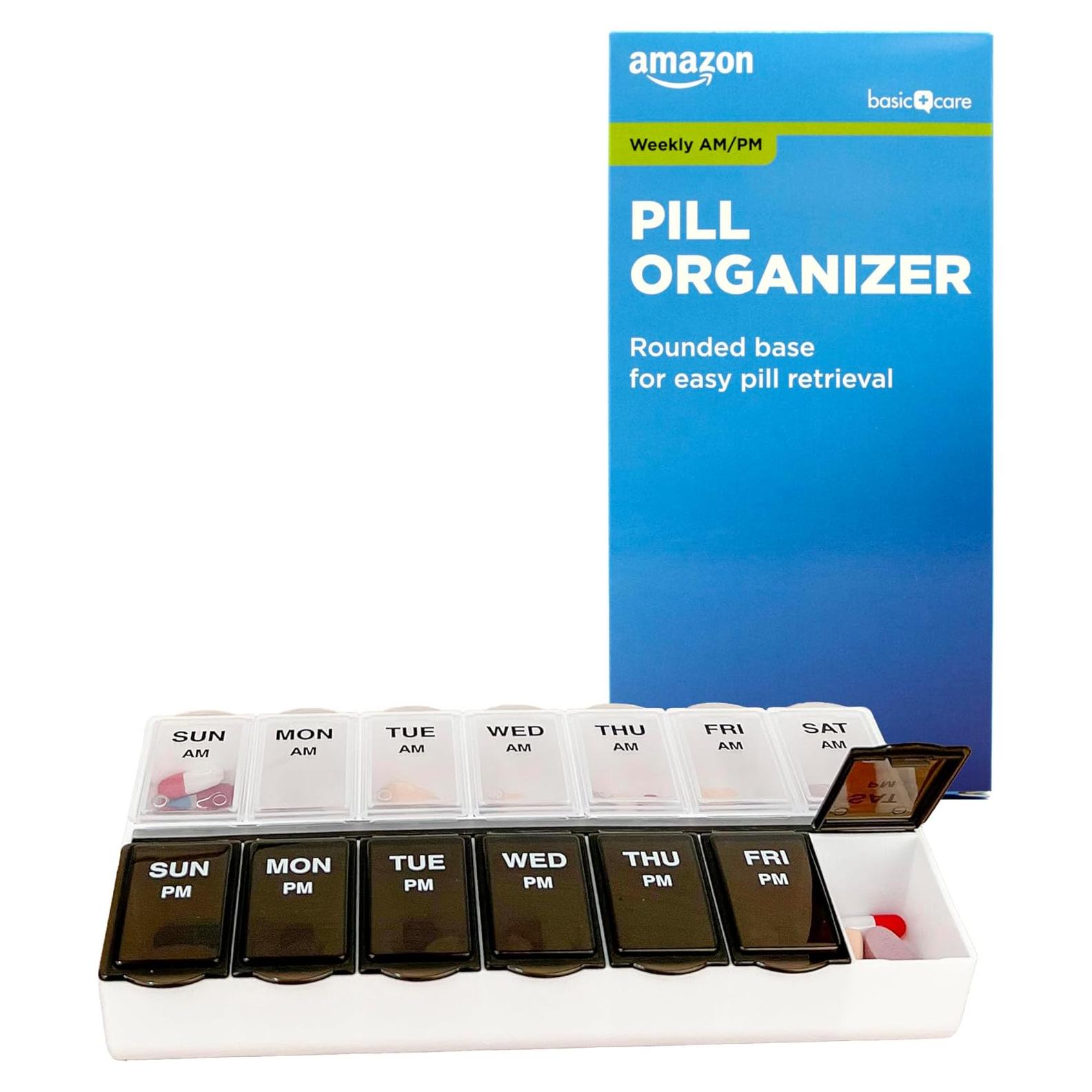 Organizador de Pastillas AM/PM Amazon Basic Care 7 Días