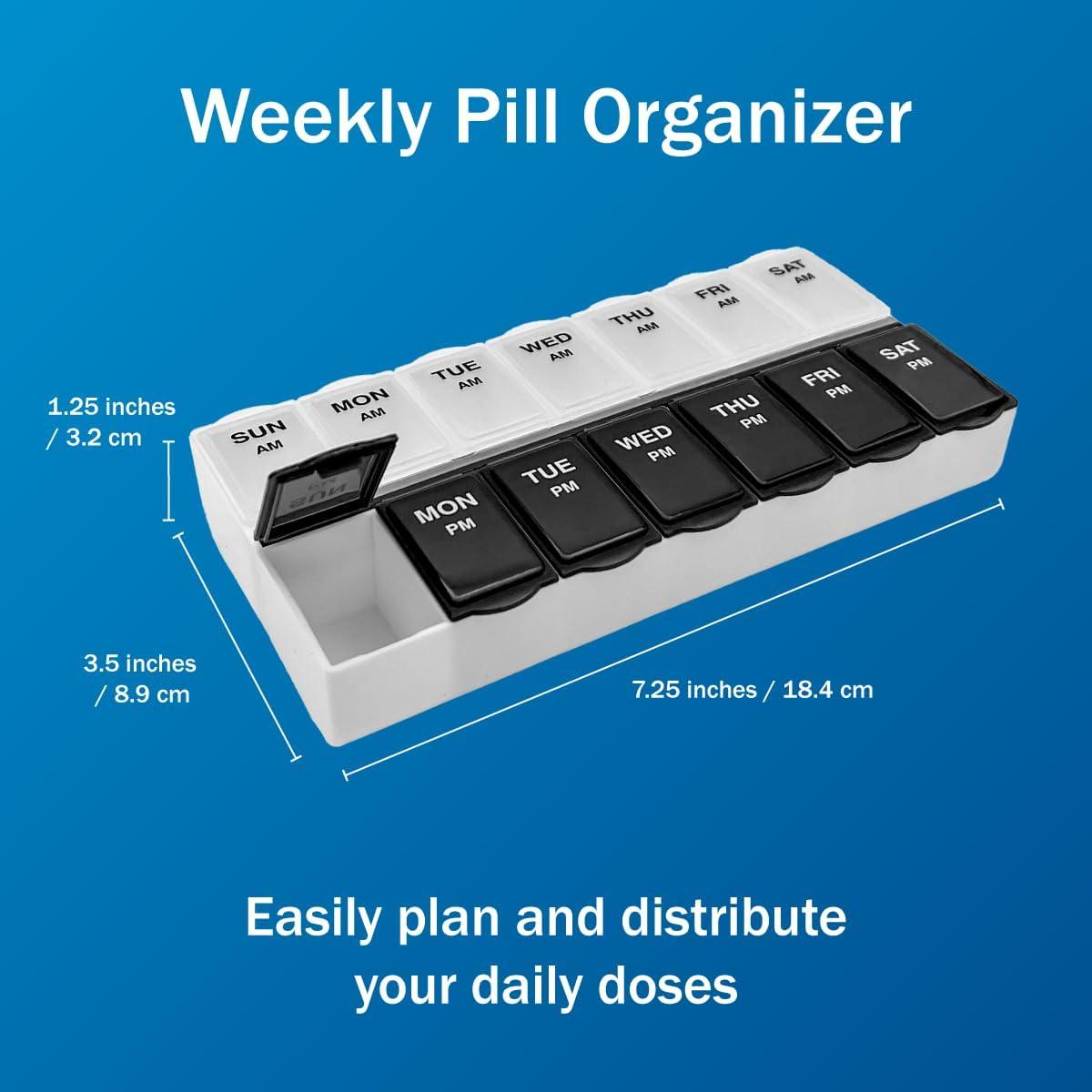 Organizador de Pastillas AM/PM Amazon Basic Care 7 Días