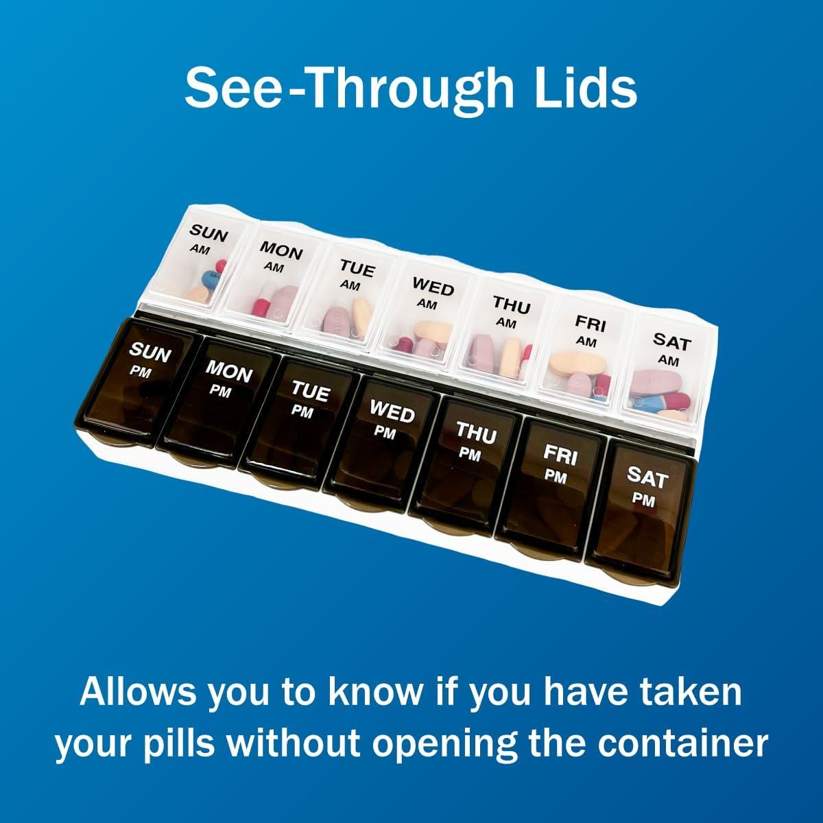 Organizador de Pastillas AM/PM Amazon Basic Care 7 Días