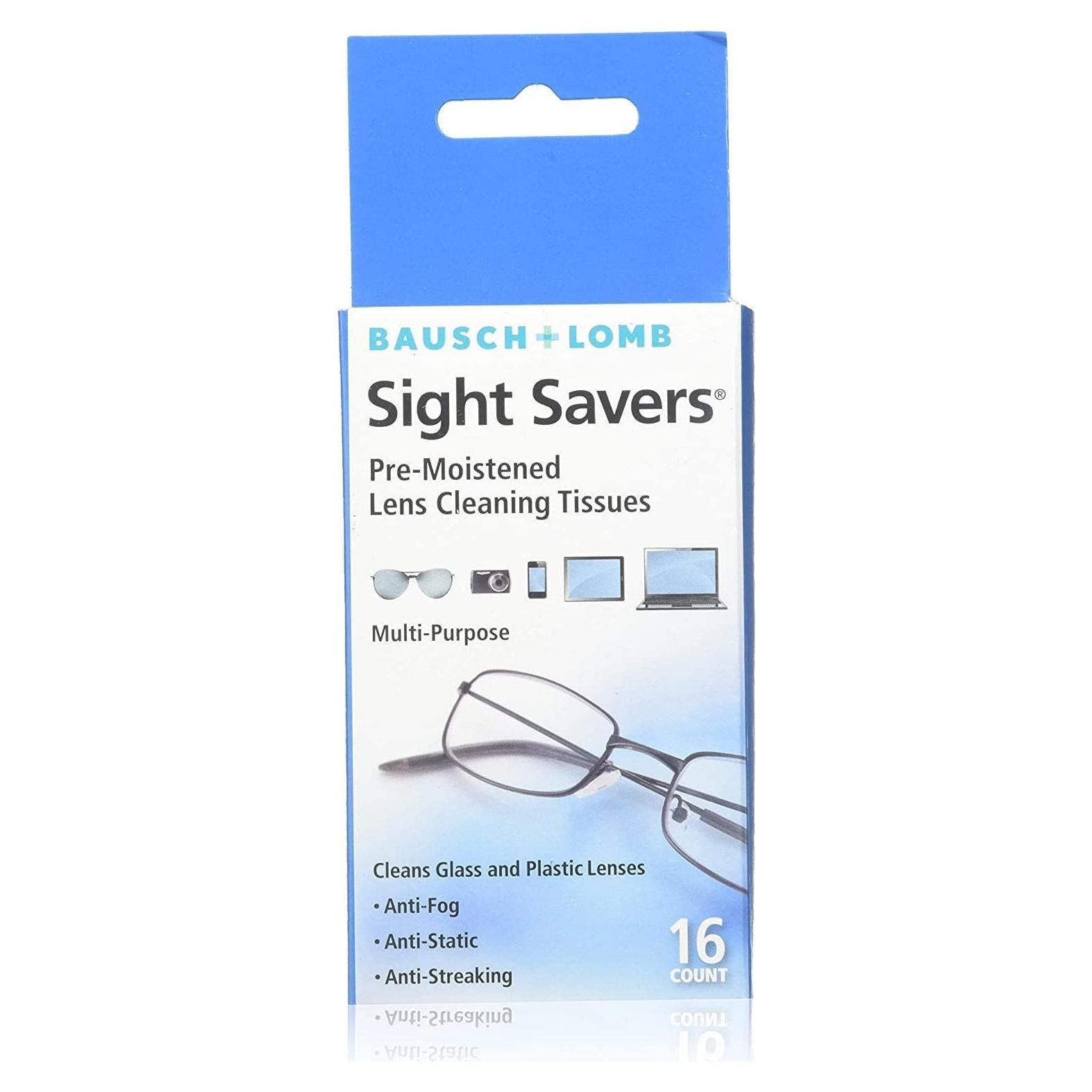 Toallitas de Limpieza Bausch & Lomb Sight Savers, Antivaho, 12 Paquetes