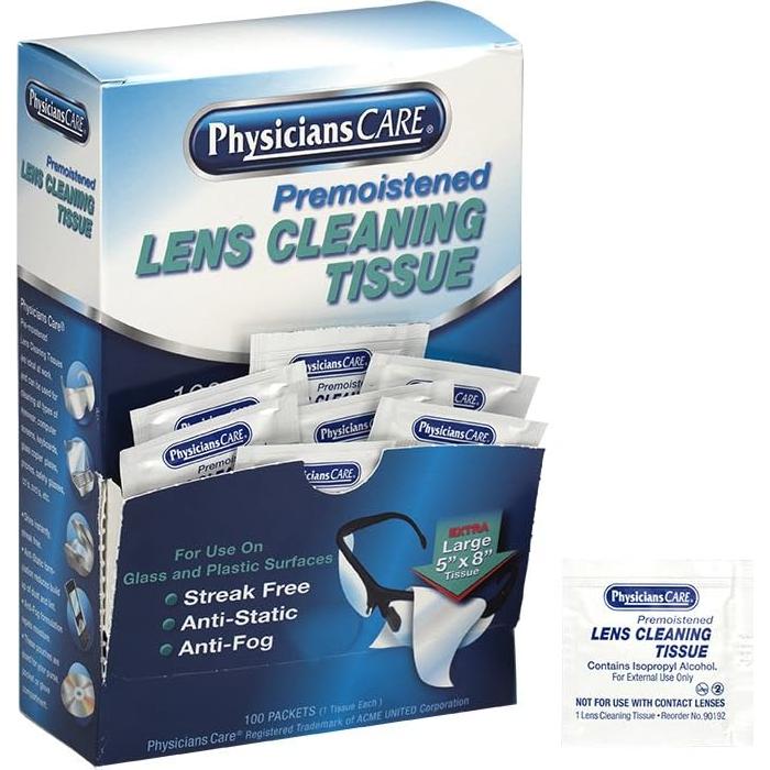 Toallitas de Limpieza de Lentes PhysiciansCare 100 Paquetes
