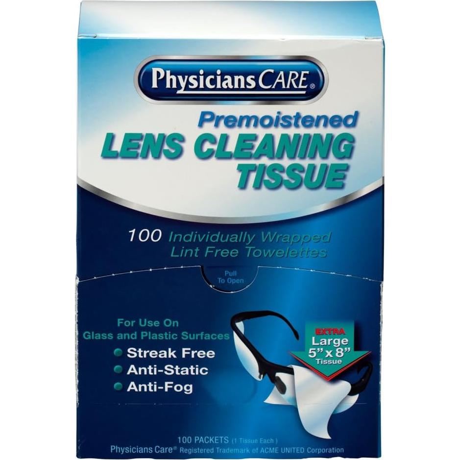 Toallitas de Limpieza de Lentes PhysiciansCare 100 Paquetes