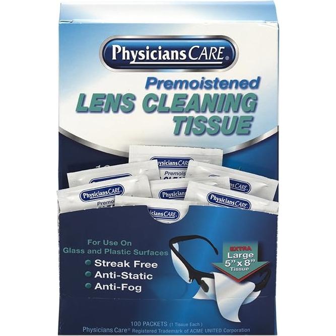 Toallitas de Limpieza de Lentes PhysiciansCare 100 Paquetes