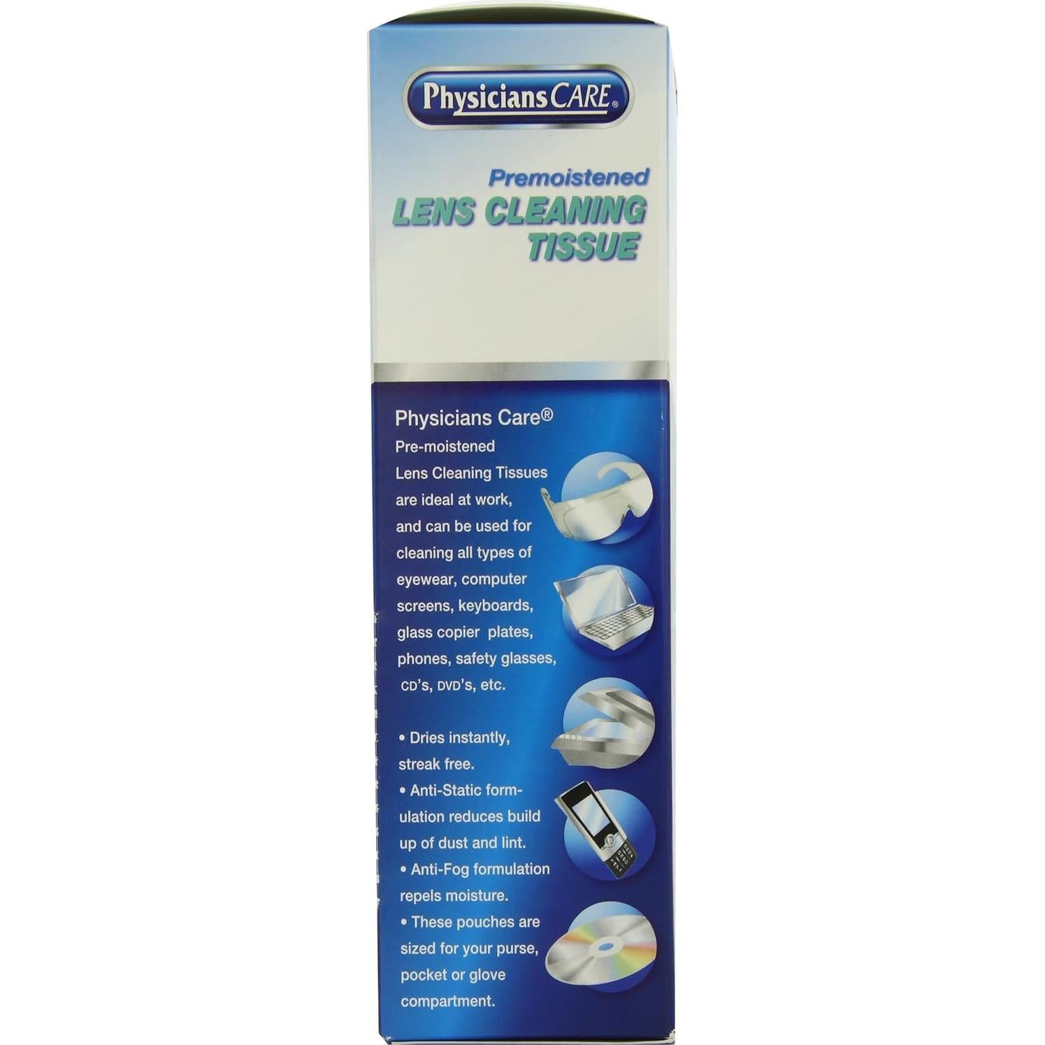 Toallitas de Limpieza de Lentes PhysiciansCare 100 Paquetes