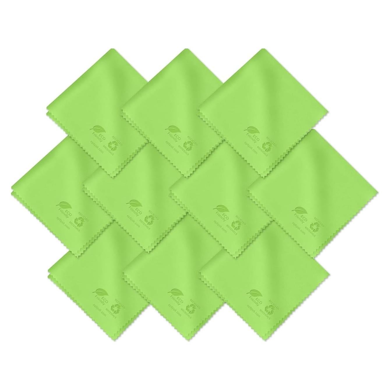 Paño de limpieza de microfibra OPTIPAK - Verde (Paquete de 10)