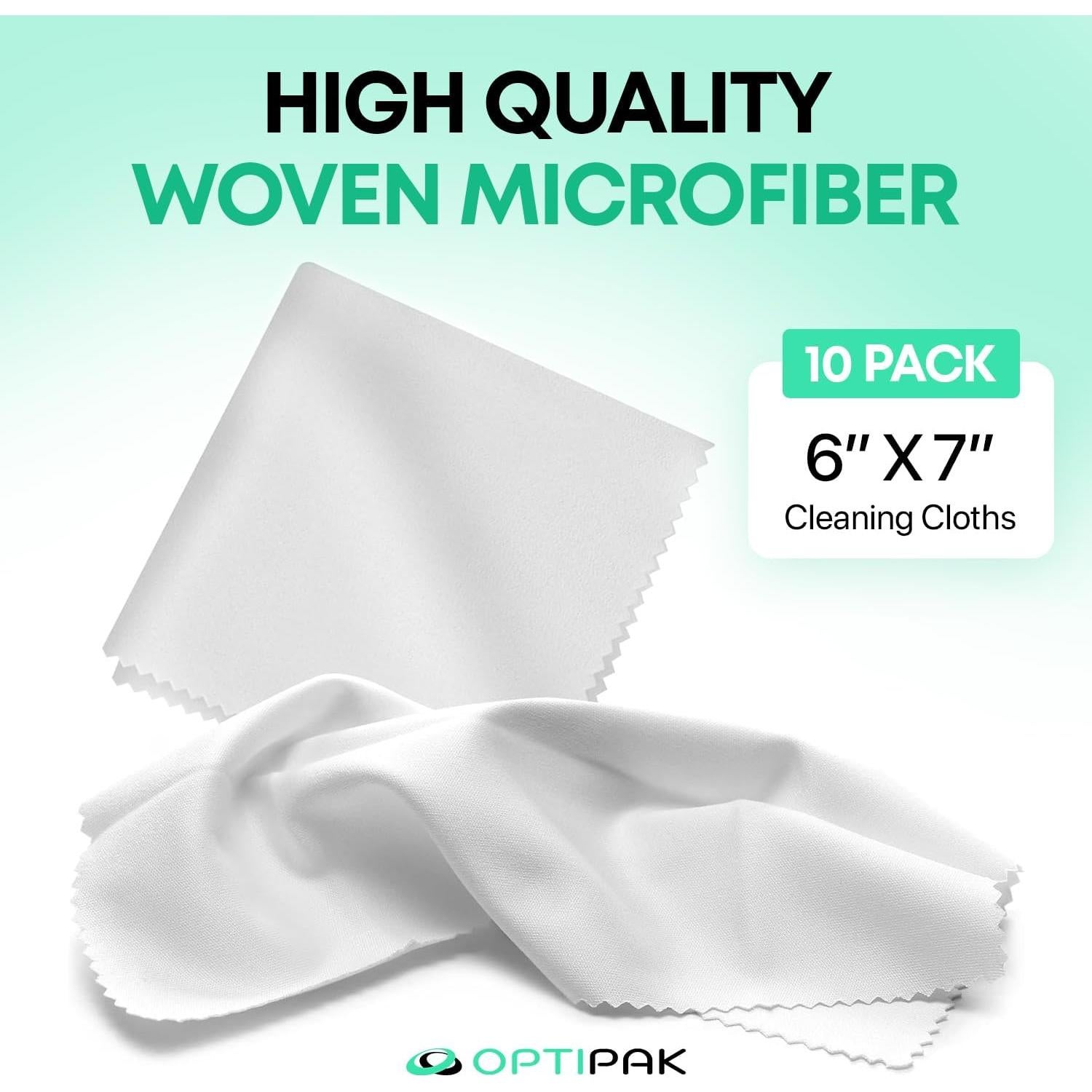 Paño de limpieza de microfibra OPTIPAK - Verde (Paquete de 10)