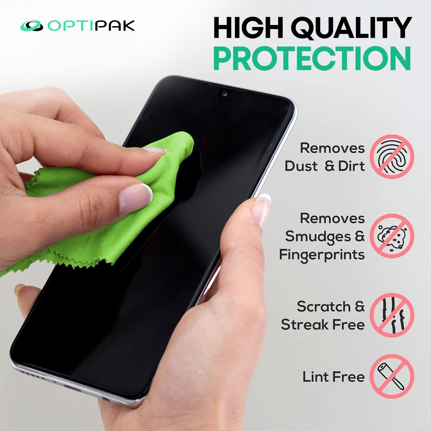 Paño de limpieza de microfibra OPTIPAK - Verde (Paquete de 10)