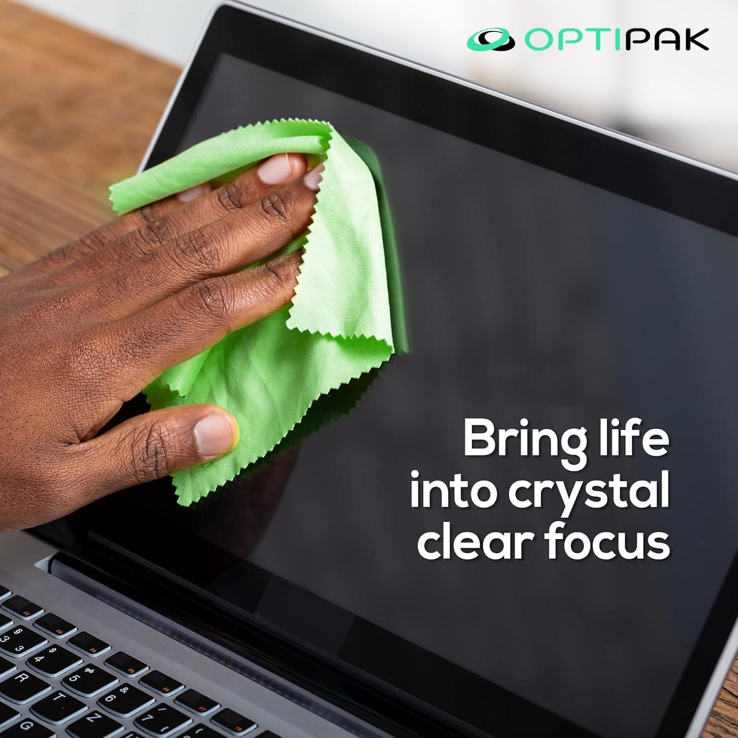 Paño de limpieza de microfibra OPTIPAK - Verde (Paquete de 10)